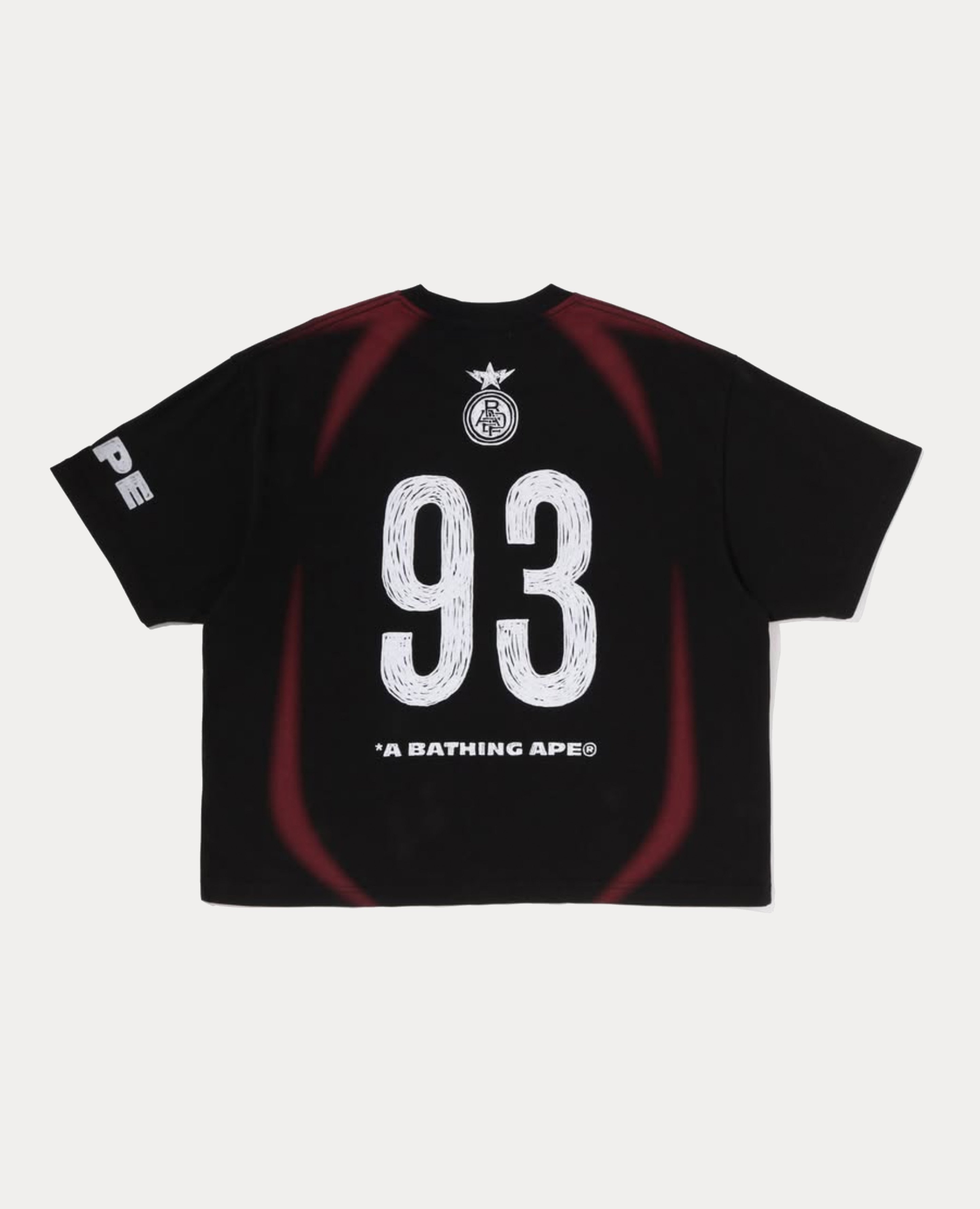 A Bathing Ape Heavy Wash Hand Draw Football Multi Logo Relaxed Fit Tee