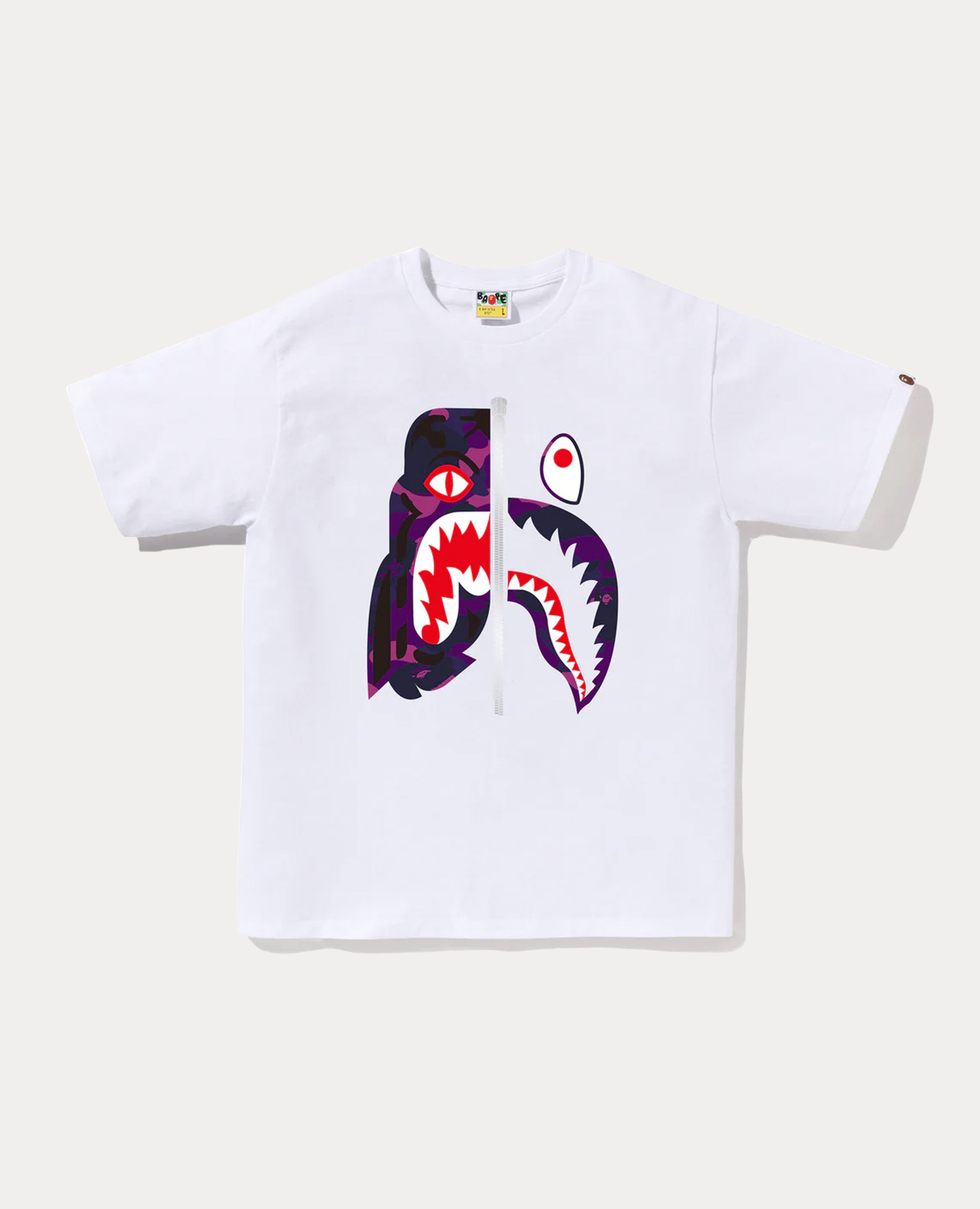 A Bathing Ape Color Camo Tiger Shark Tee