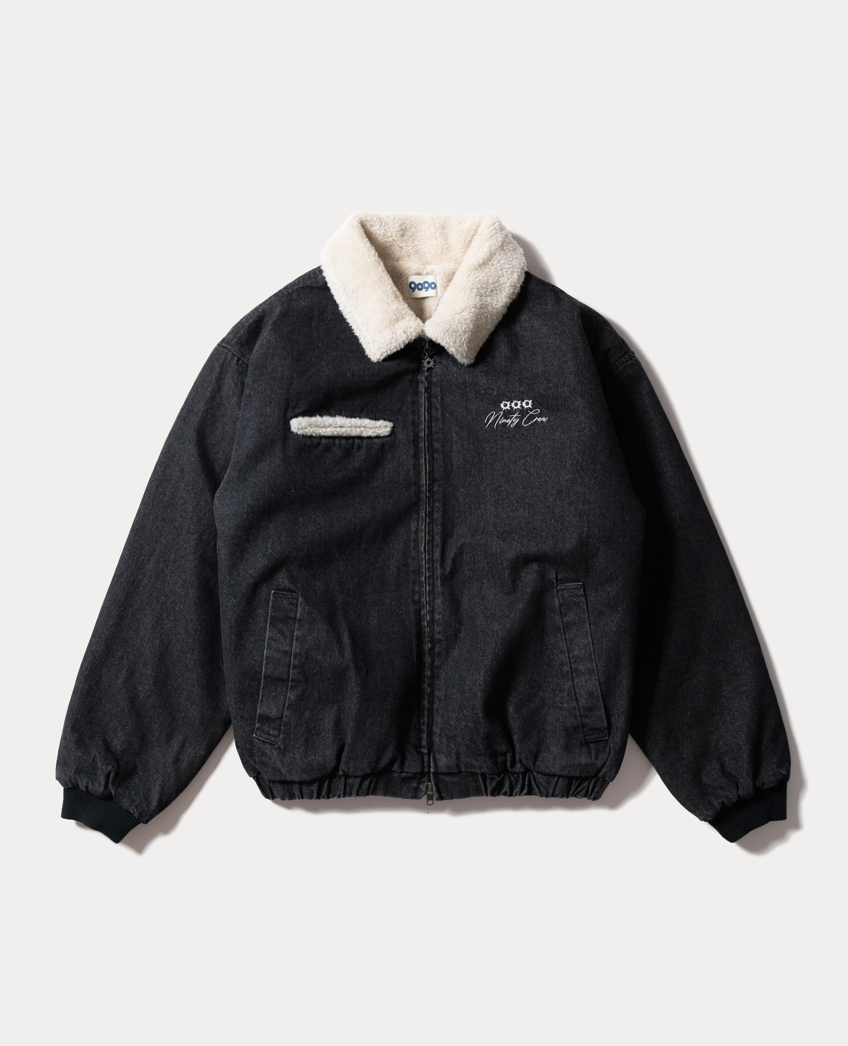 9090 Bullet Logo Boa Denim Jacket