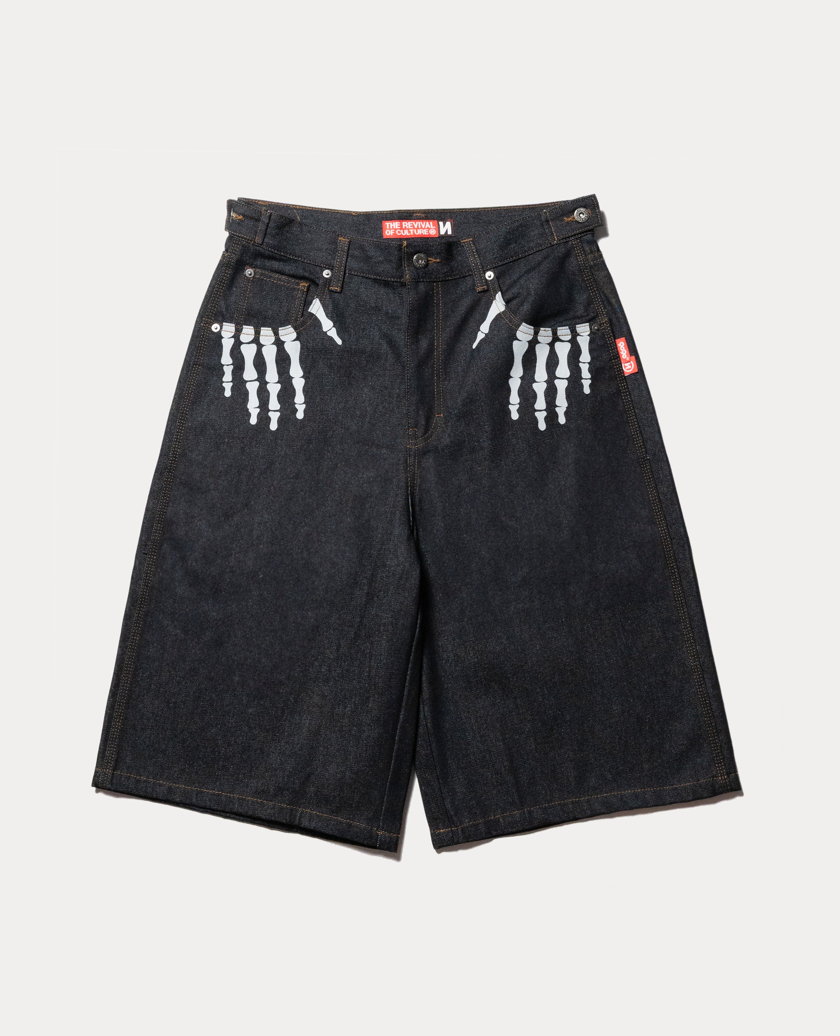 9090 Bone Hand Denim Jorts