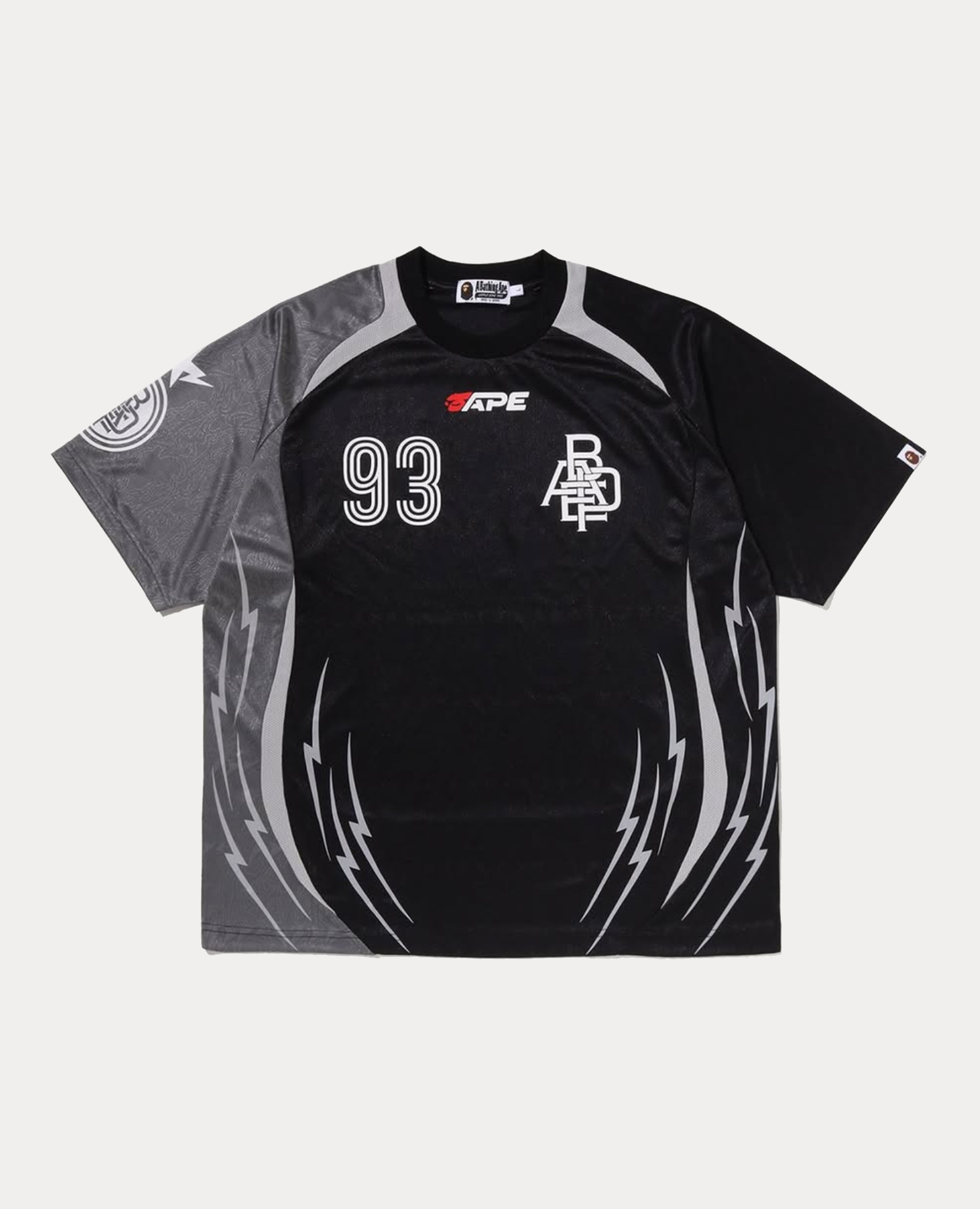 A Bathing Ape Apa Frame Pattern Multi Logo Relaxed Fit Football Jersey