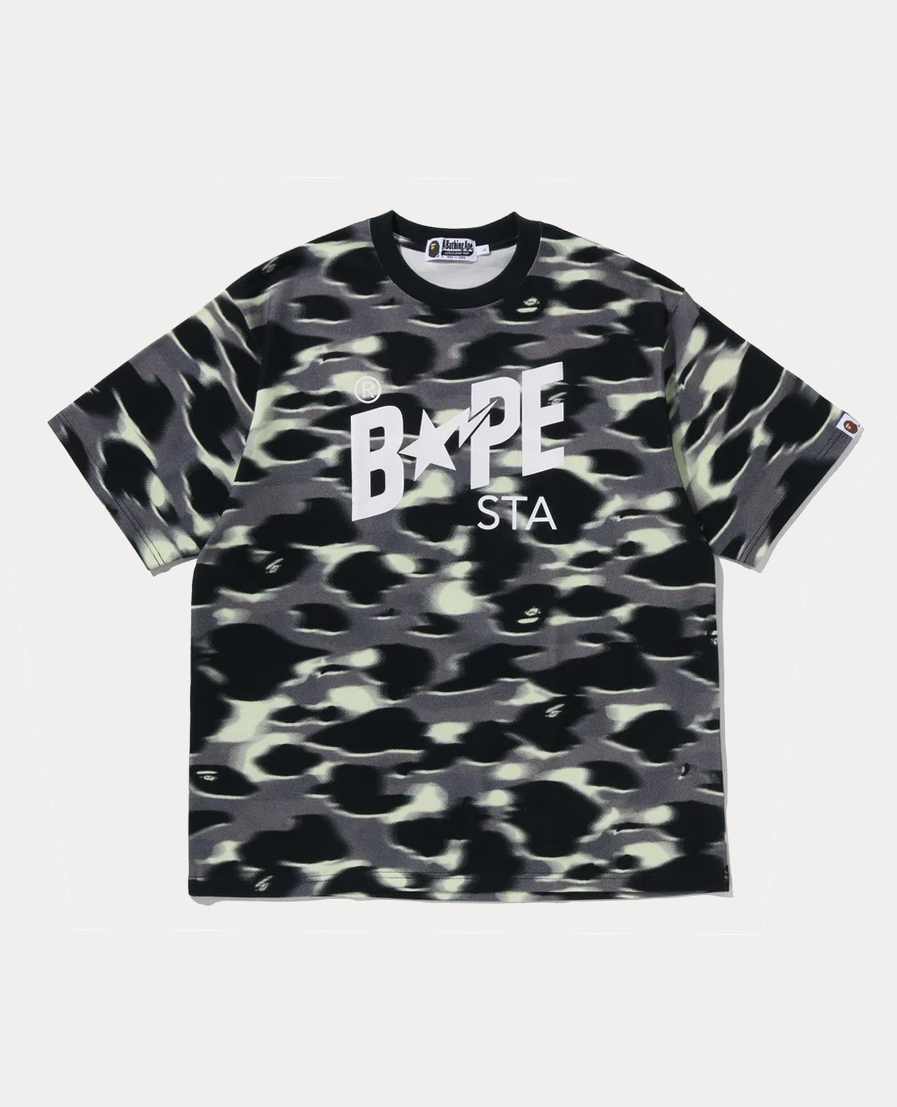 A Bathing Ape Screen Camo Sta Logo Relaxed Fit Tee