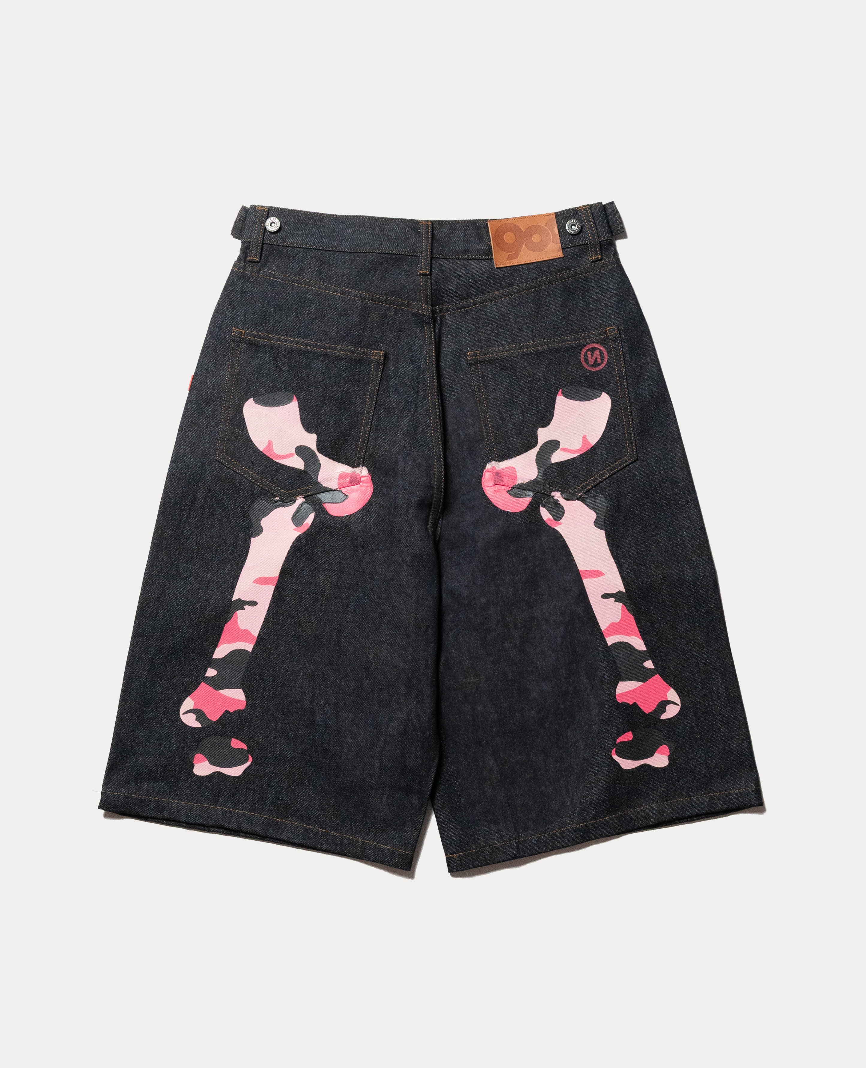 9090 Bone Hand Denim Jorts