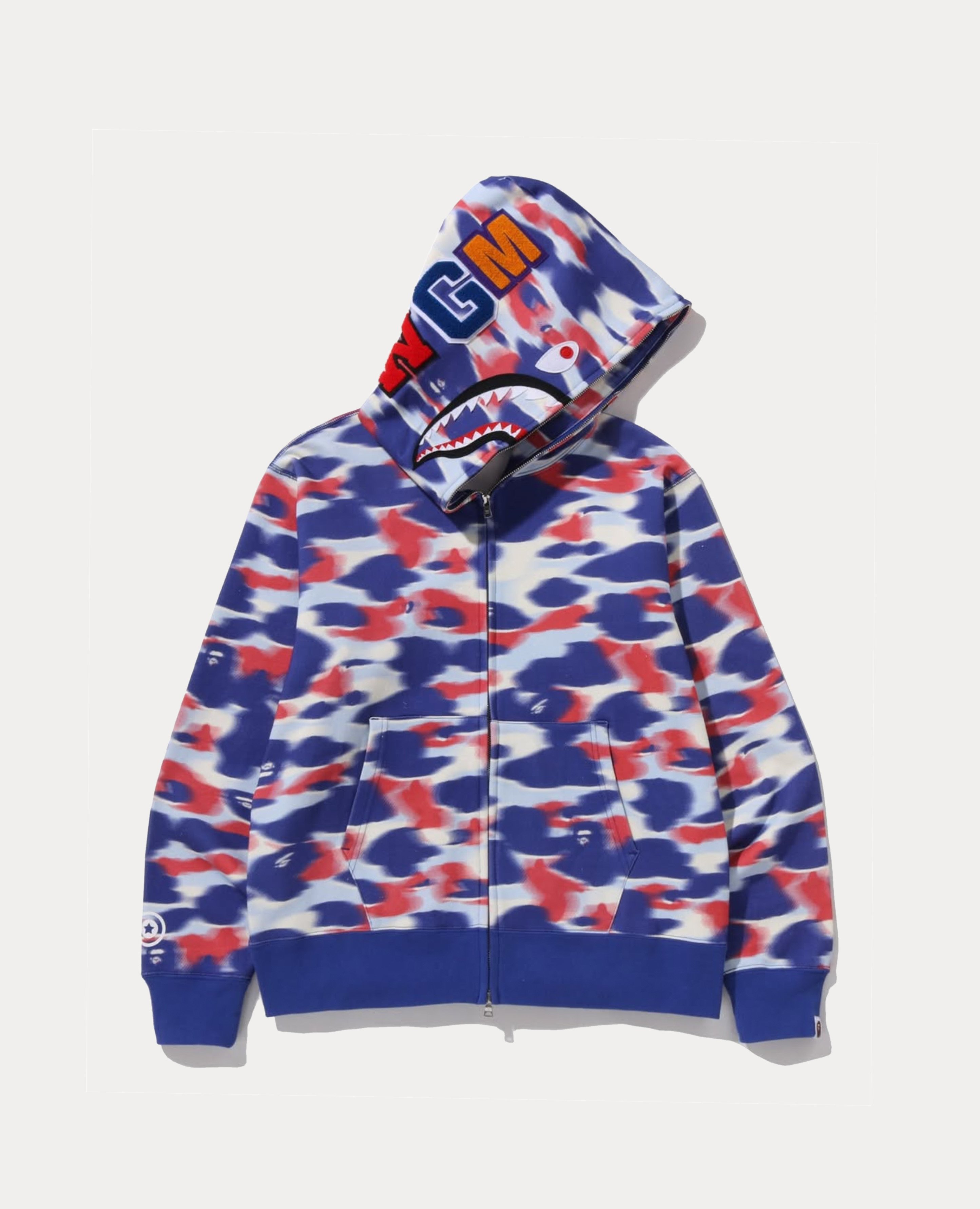 A Bathing Ape Screen Camo Shark Full Zip Hoodie