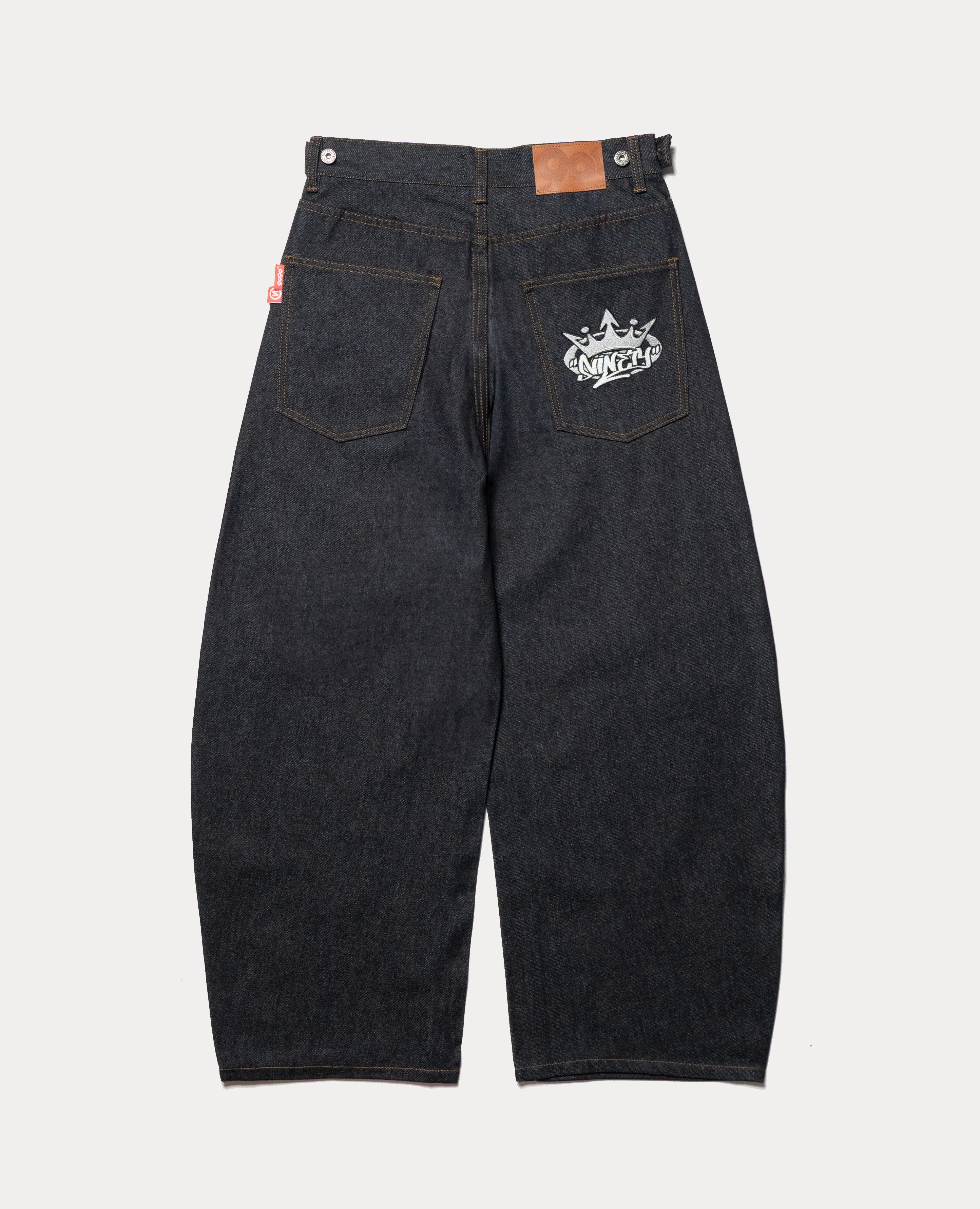 9090 King Logo Slub Denim Buggy Pants