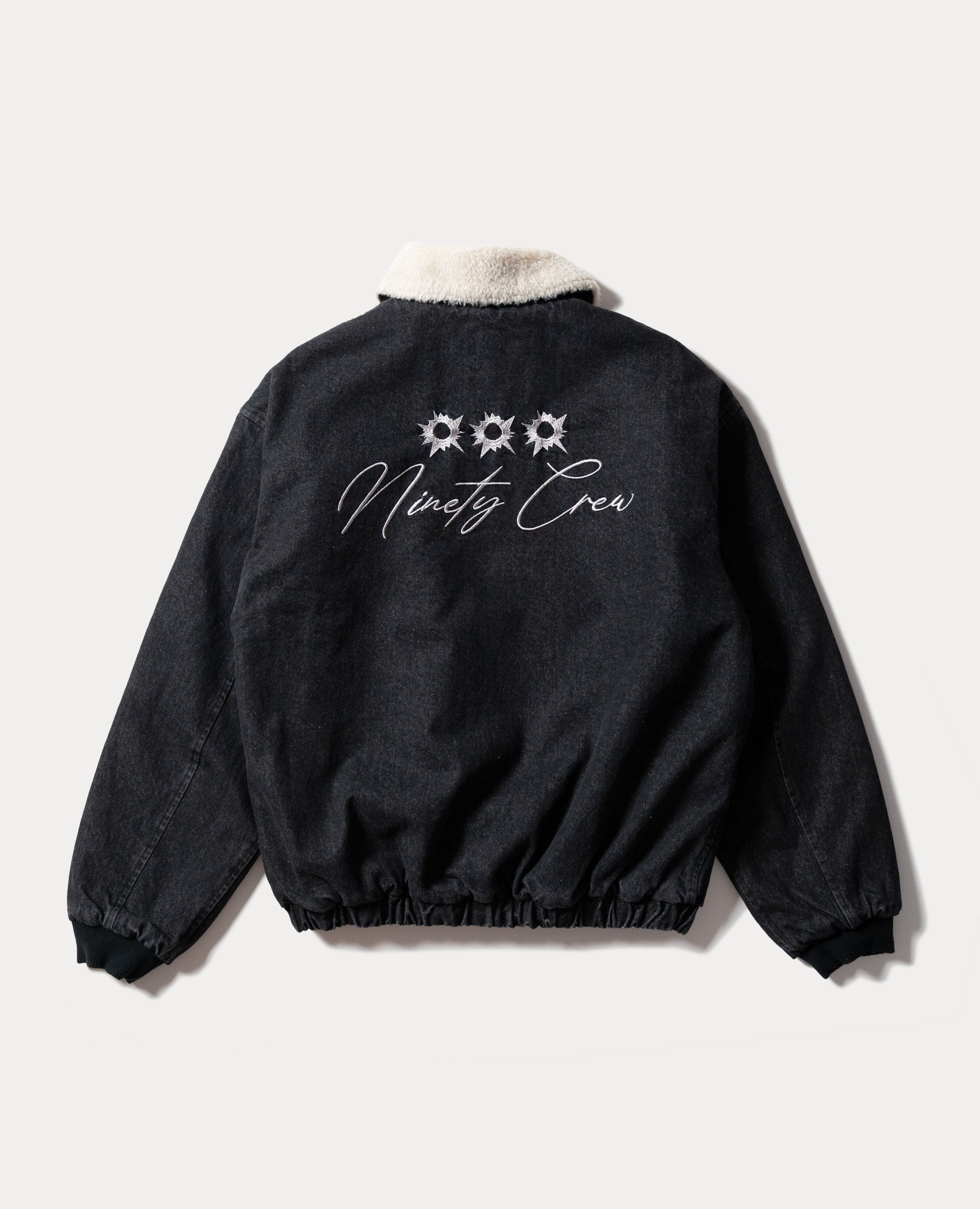 9090 Bullet Logo Boa Denim Jacket