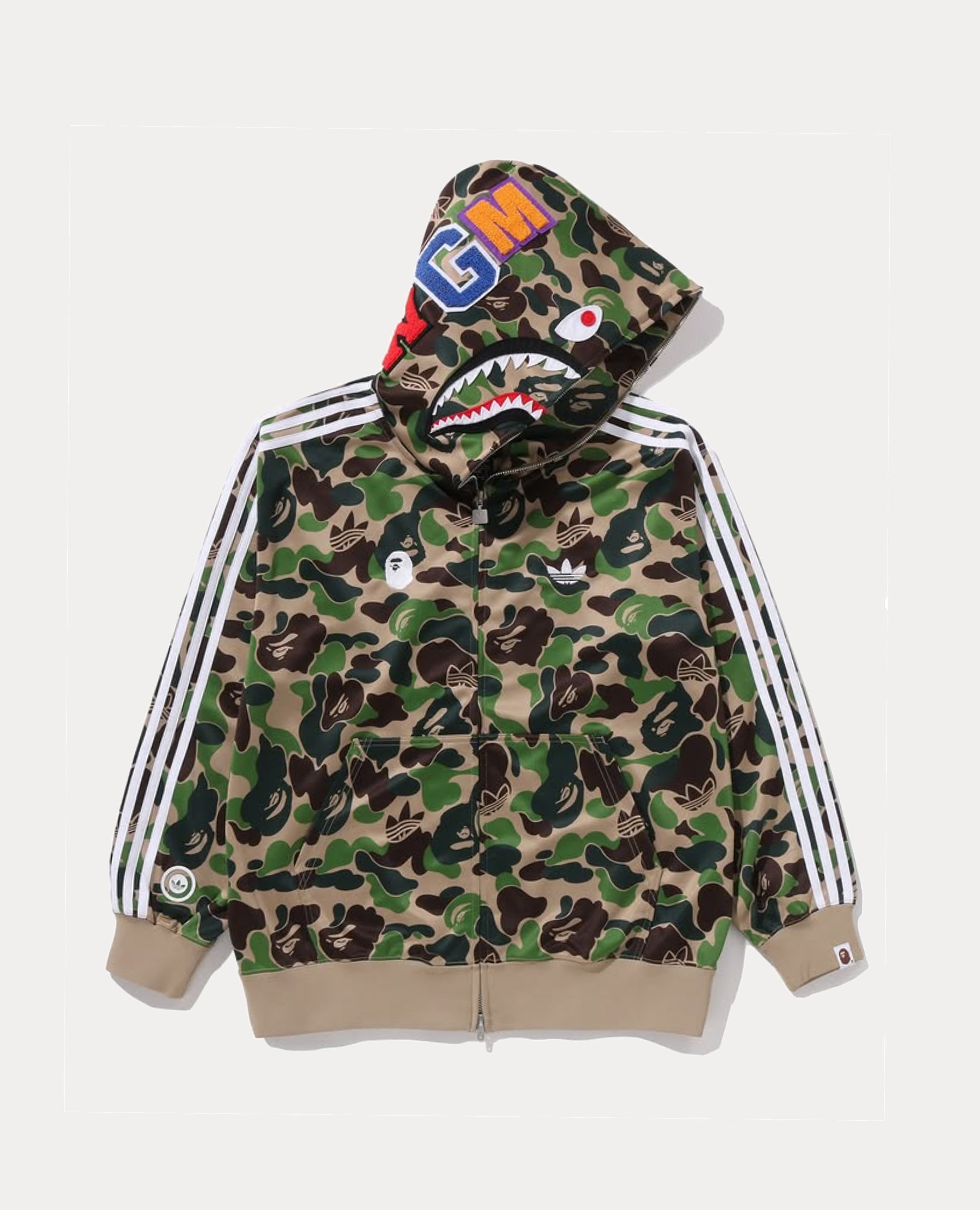 A Bathing Ape X Adidas Relaxed Fit Track Camo Shark Full Zip Hoodie
