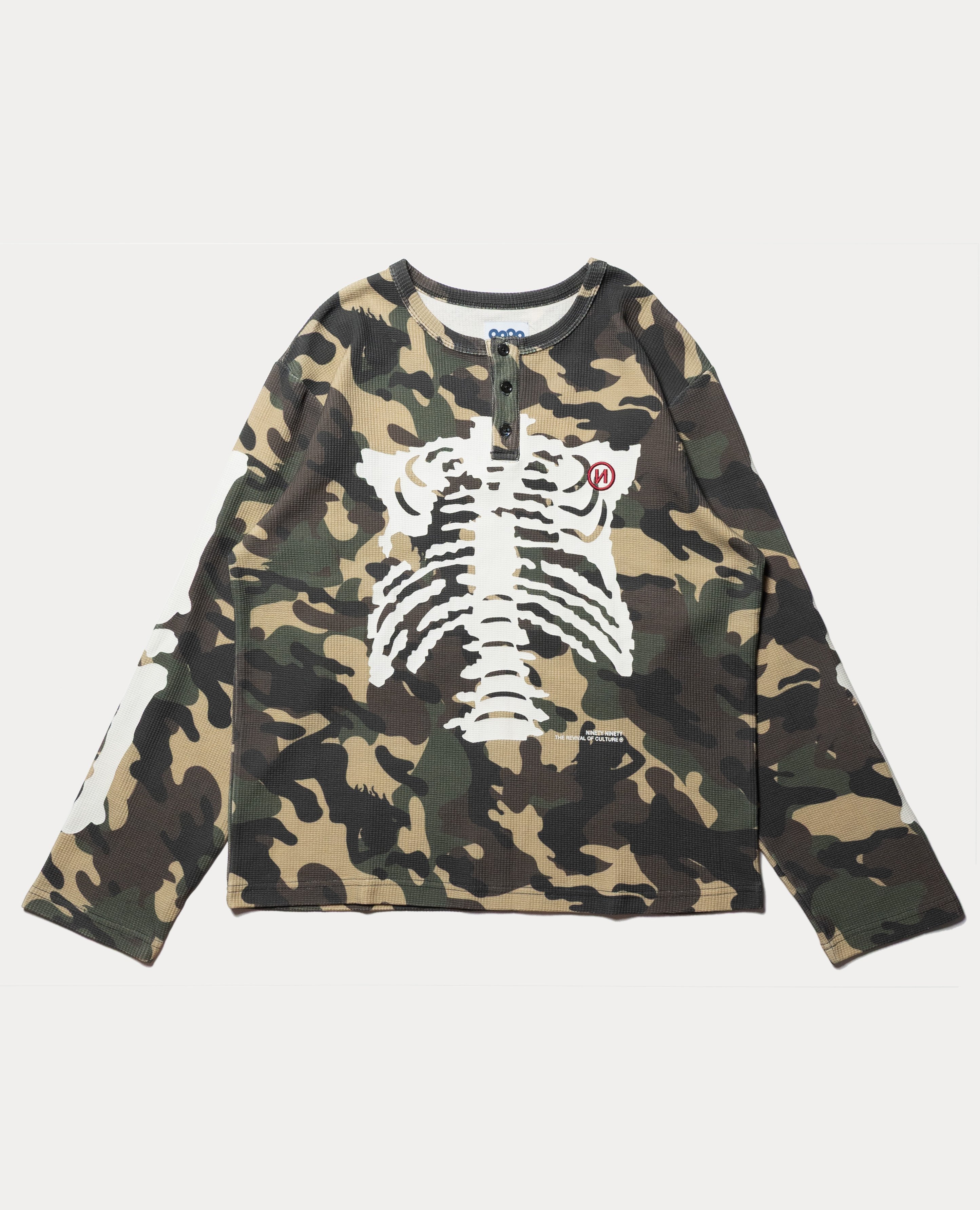 9090 Bone Henry Neck Thermal L/S Tee