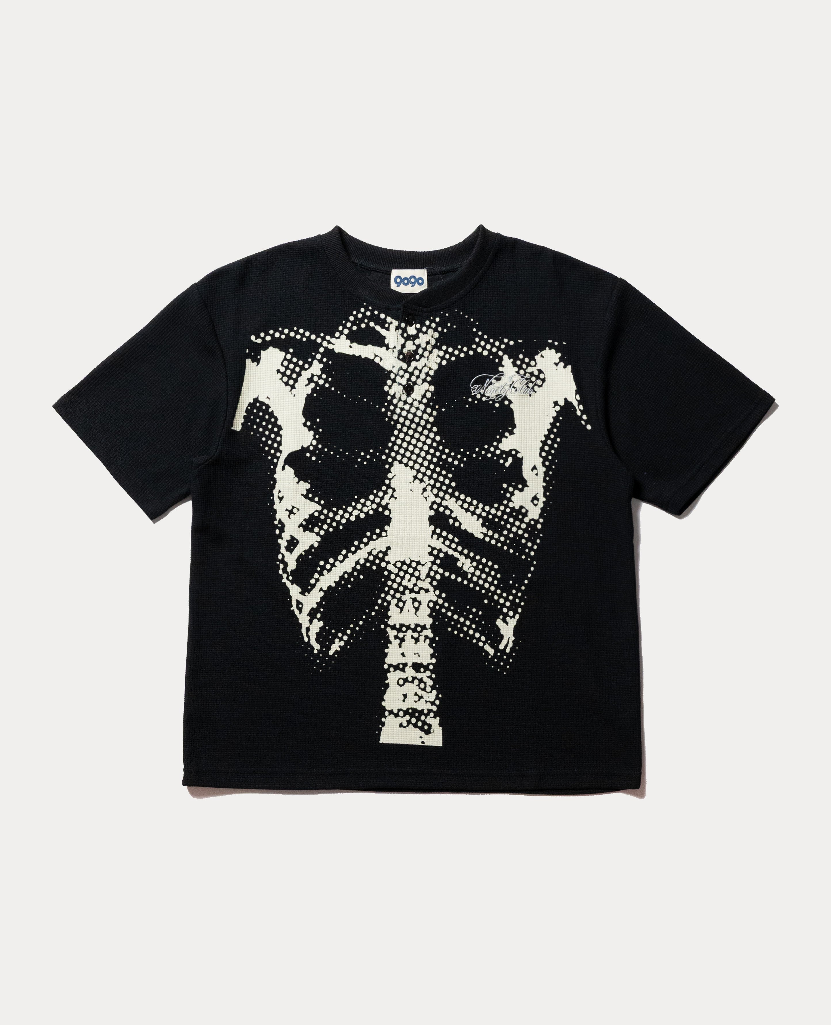 9090 Dot Bone Thermal Henley Neck Tee