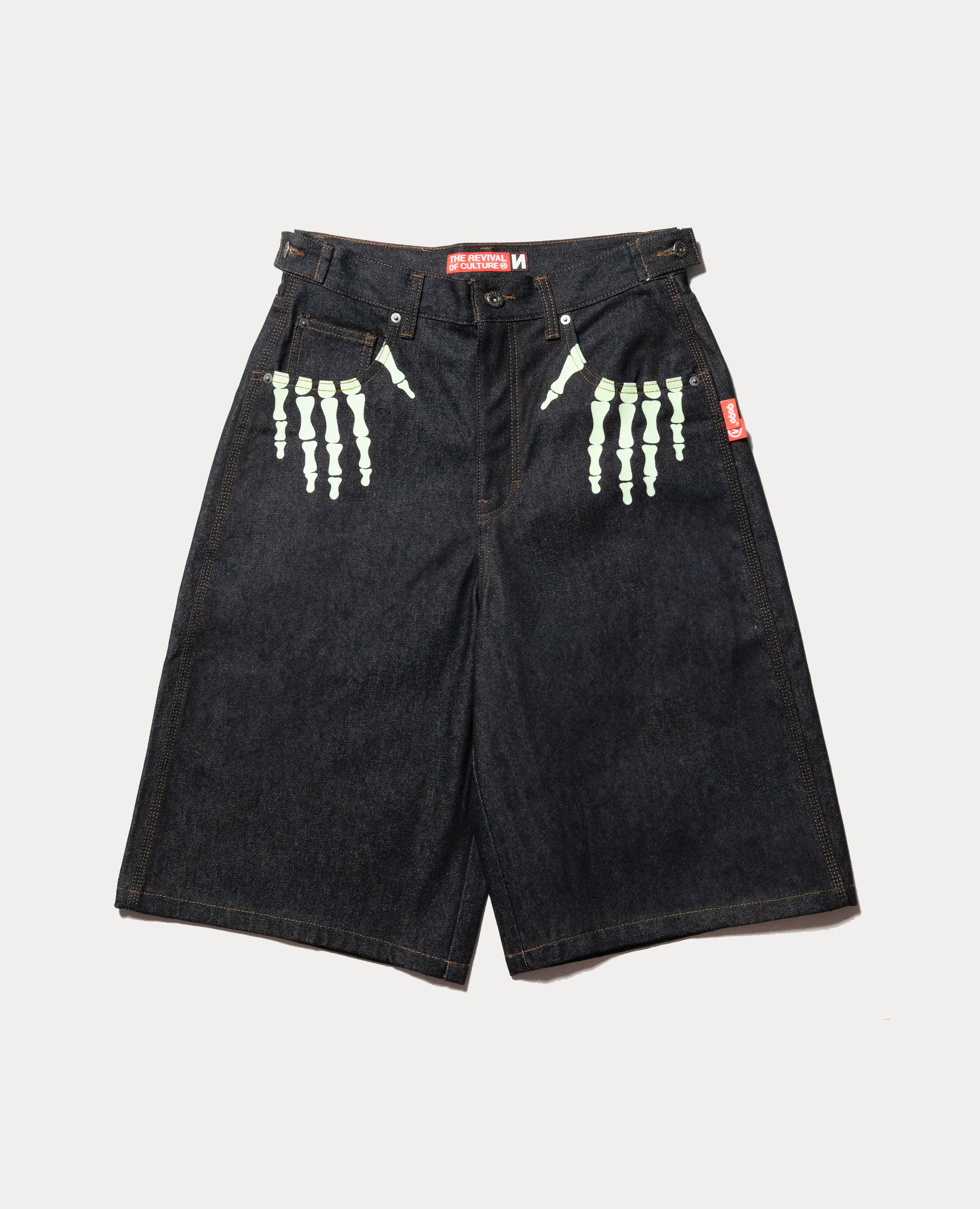 9090 Bone Hand Denim Jorts