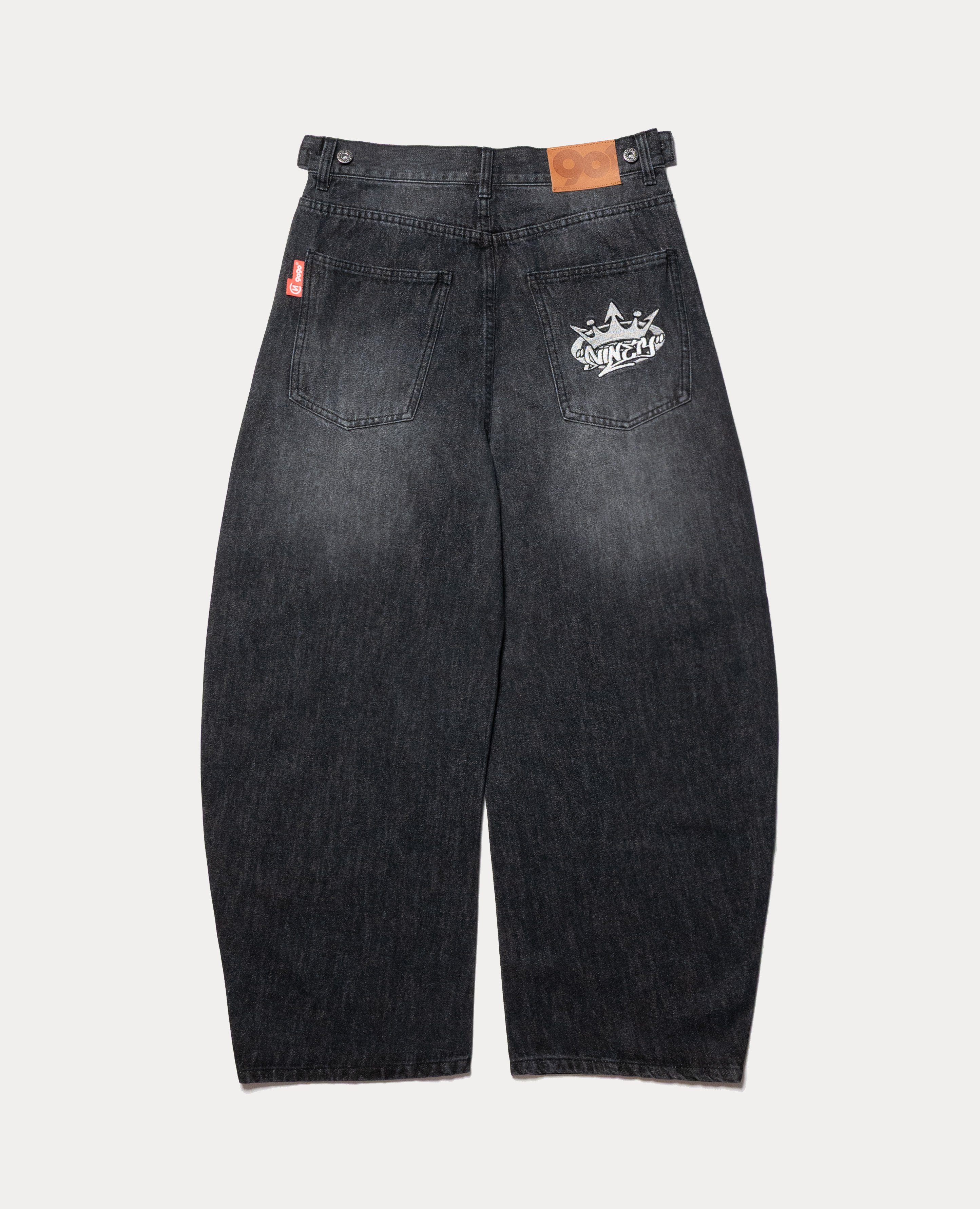 9090 King Logo Slub Denim Buggy Pants