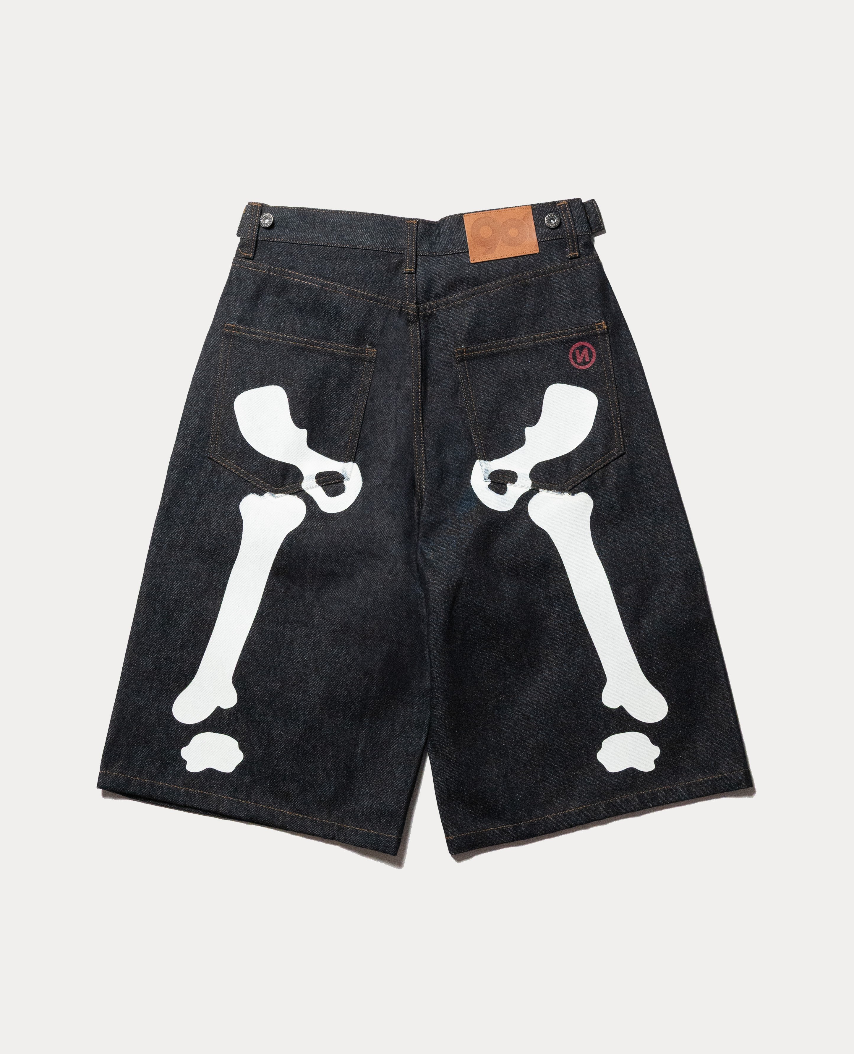 9090 Bone Hand Denim Jorts