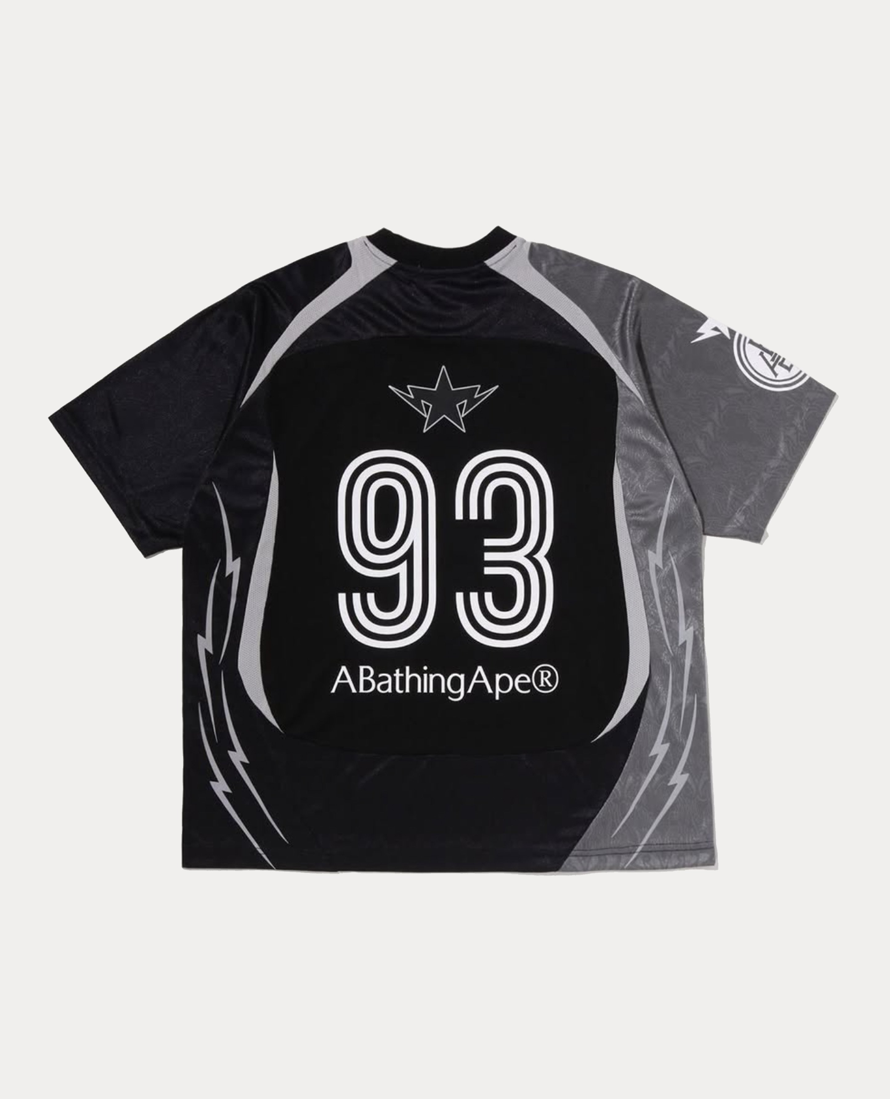 A Bathing Ape Apa Frame Pattern Multi Logo Relaxed Fit Football Jersey