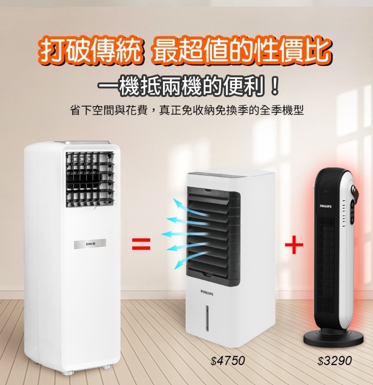 【DIKE 】冷暖兩用水冷溫控扇 HLE510WT