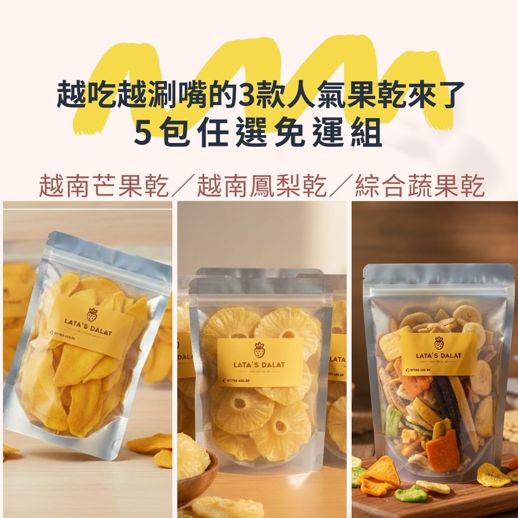果乾控集合｜綜合蔬果乾／越南芒果乾／越南鳳梨乾 5包任選免運組🚚