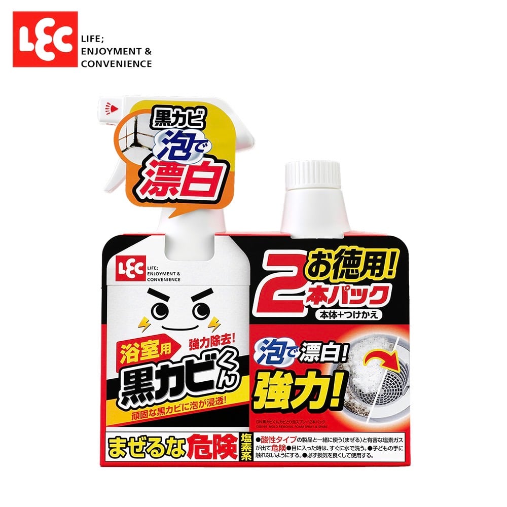 日本LEC黑霉君強力除霉泡泡噴劑400ml+補充400ml∣2組