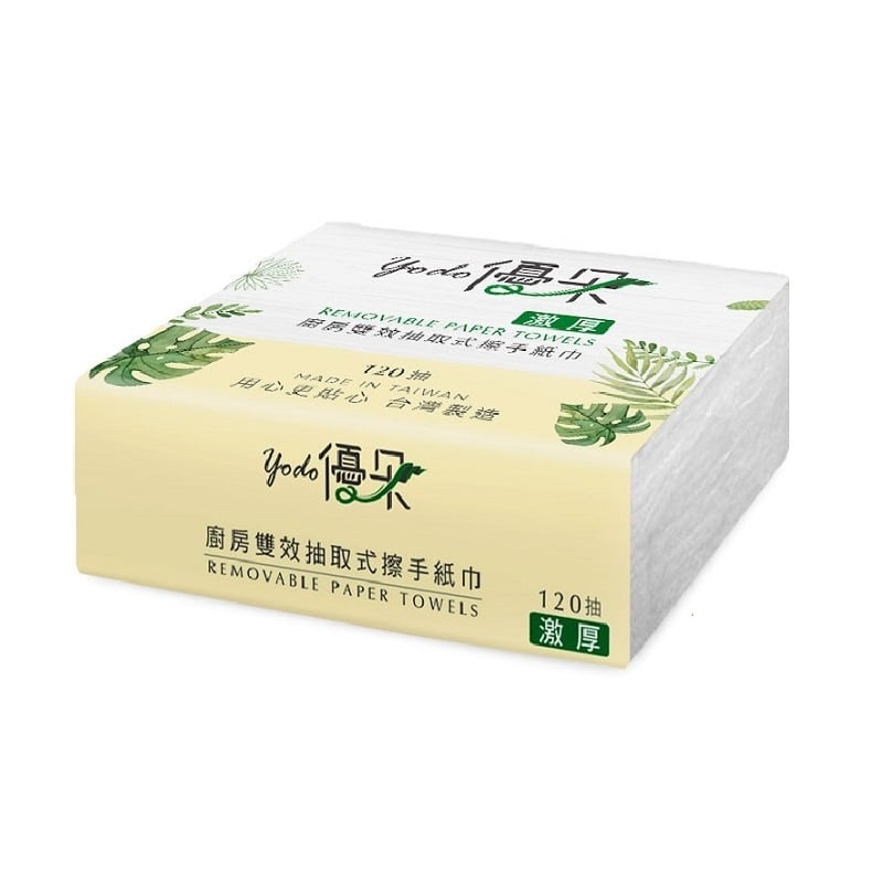Yodo優朵 激厚廚房雙效抽取式擦手紙120張22包/箱+送使用架