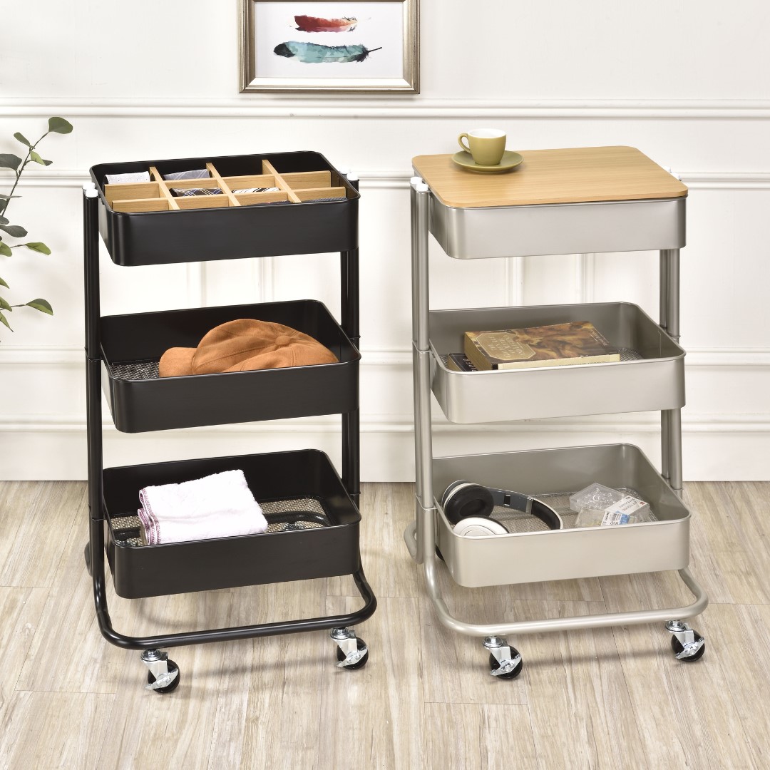 三層活動置物推車含專用木板 (二色可選) －台灣製造 MIT