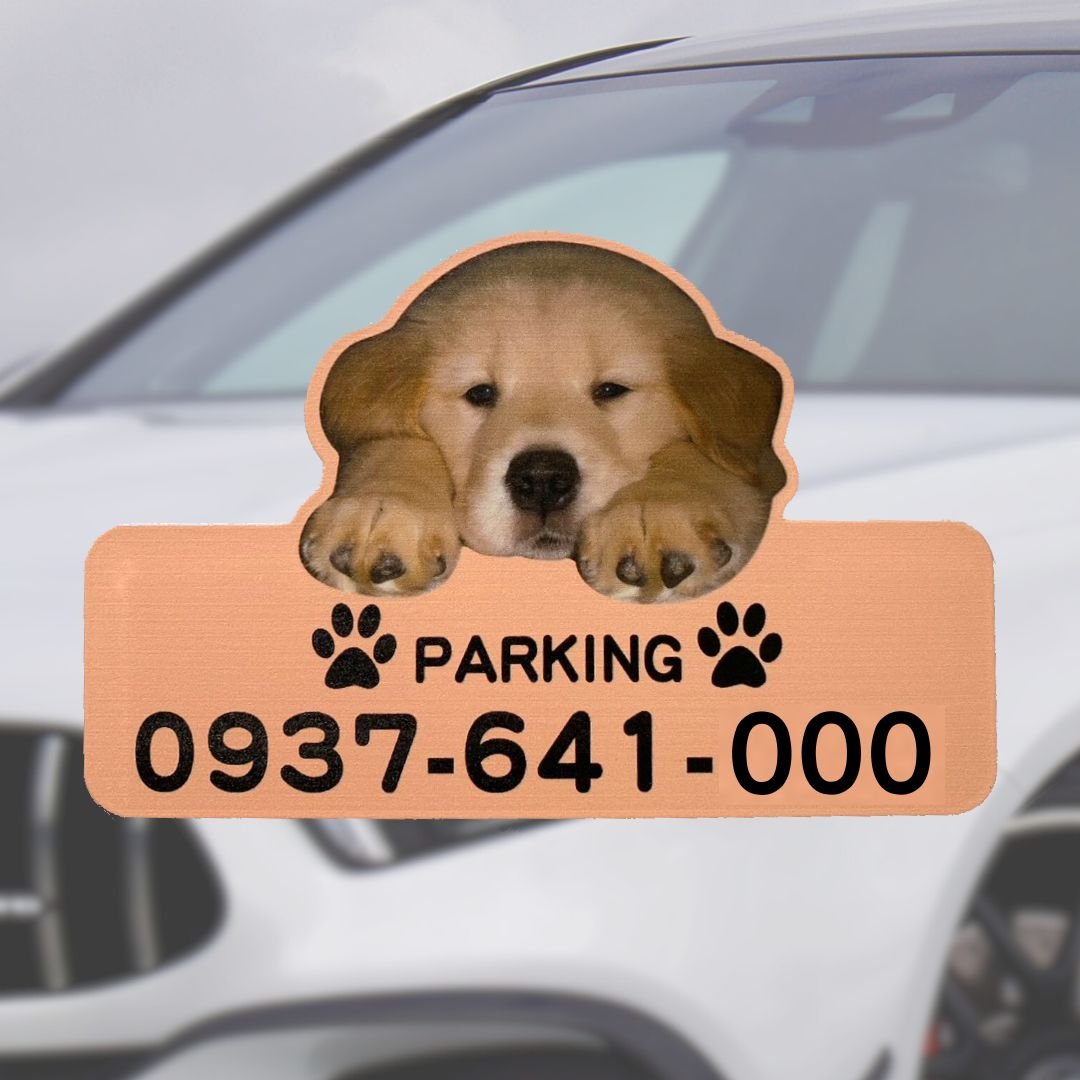 【可客製化】水晶壓克力停車號碼牌+送磁鐵支架