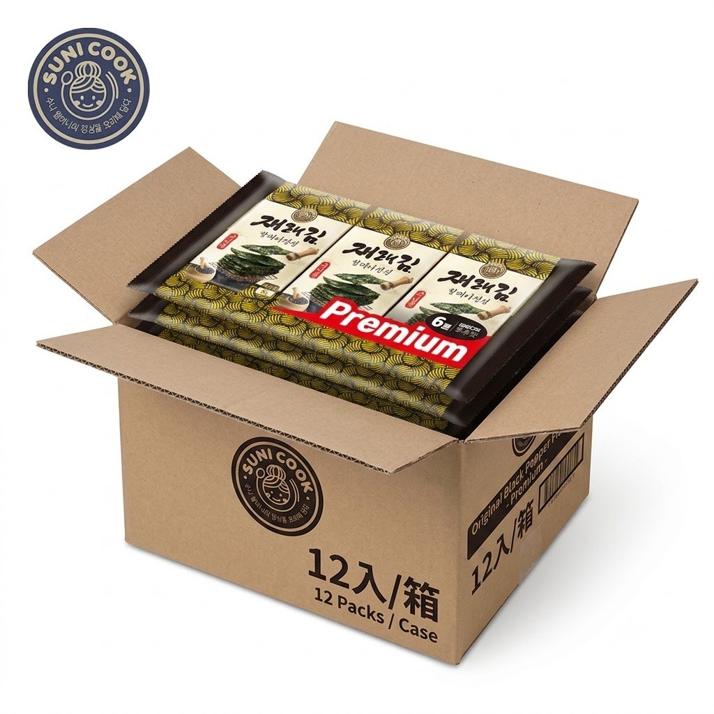 【SUNI COOK順伊奶奶】海苔 (胡椒) 5g x6包(箱購)x12