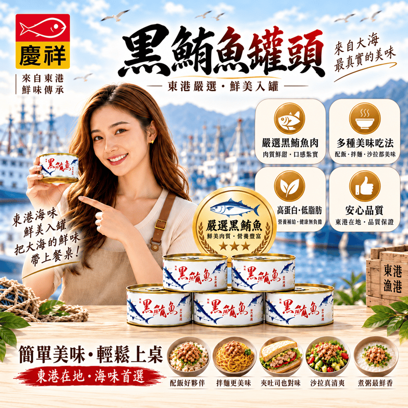 【慶祥】黑鮪魚罐頭/單罐