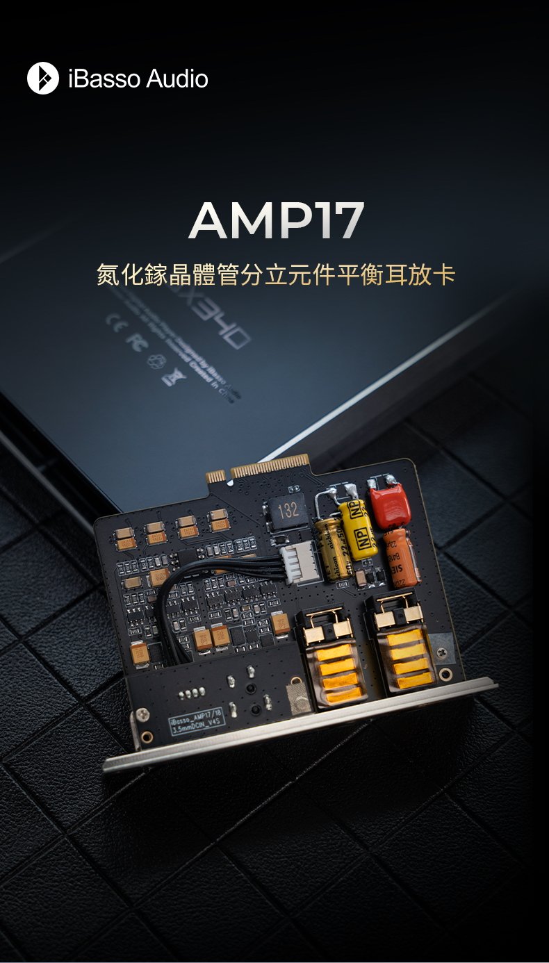 iBasso Audio AMP17 氮化鎵晶體管分立元件平衡耳放卡｜旗艦級便攜聲學革新