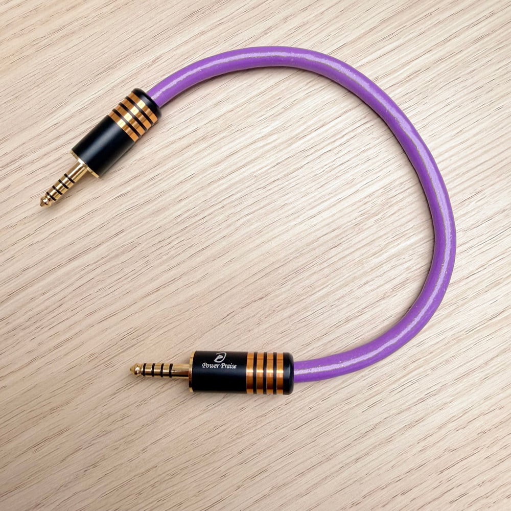 Power Praise 大力揚 × 鐵三角 CAB230 PP-UH4040-GT7D 4.4mm AUX 音訊連接線｜單晶銅鍍銀混合導體｜講究連接細節，也為器材搭配添點色彩 🎧