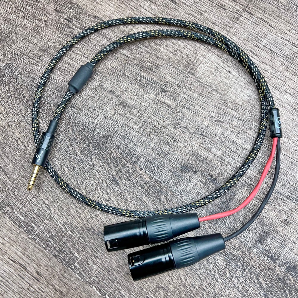 大力揚 Power Praise CAB202 屏蔽磁環 4.4mm to 雙 XLR 3pin 公 訊號升級線 接地