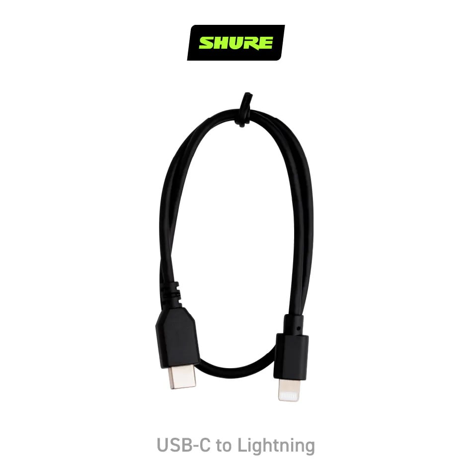 美國 SHURE 線材 USB C to LIGHTNING轉接線(iPhone 手機連接至麥克風)