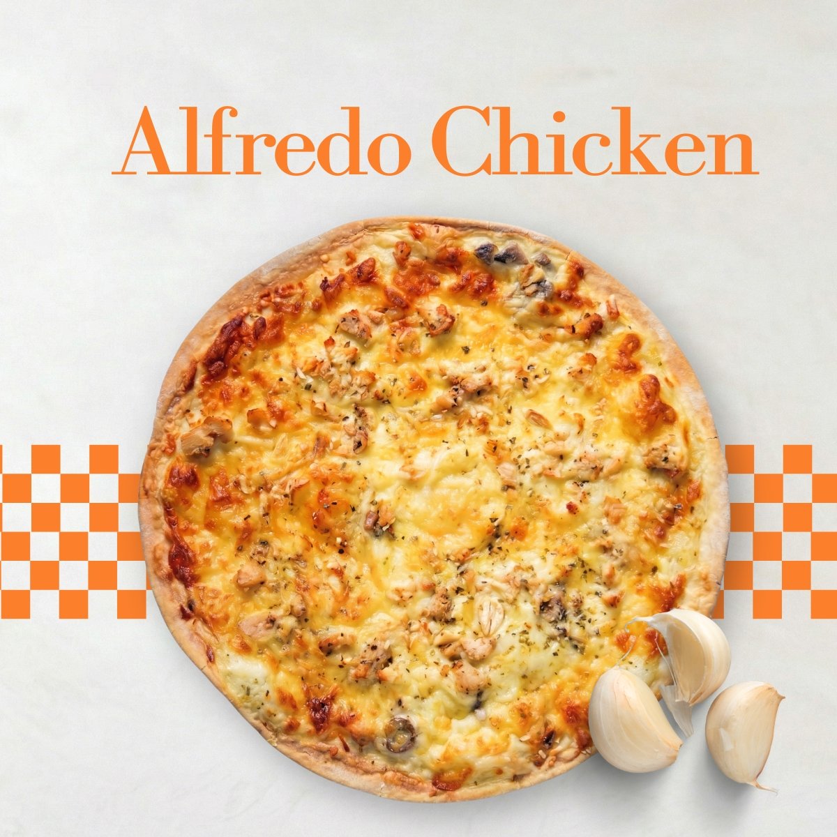 蒜香奶油白醬雞 (8吋) Alfredo Chicken Pizza