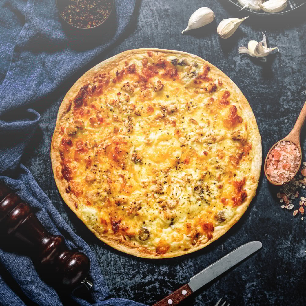 蒜香奶油白醬雞披薩 (6吋) Alfredo Chicken Pizza