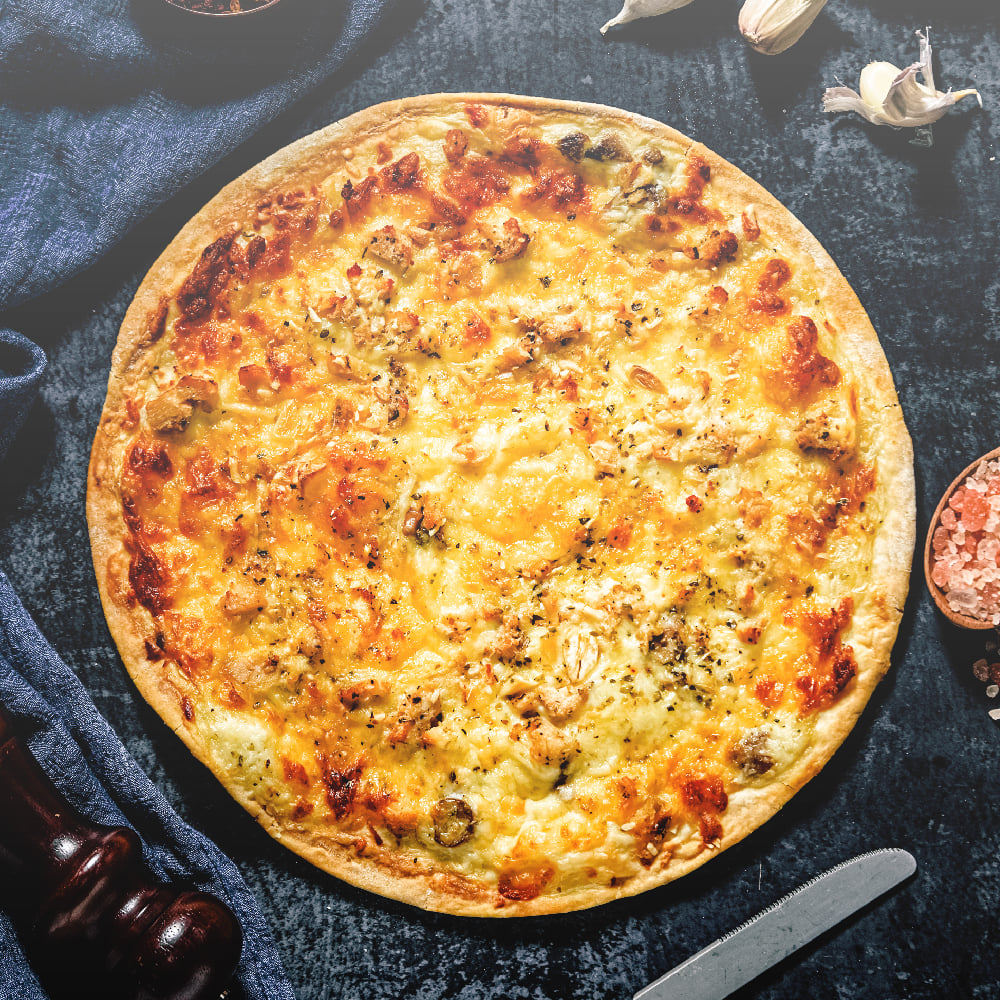 蒜香奶油白醬雞披薩 (8吋) Alfredo Chicken Pizza