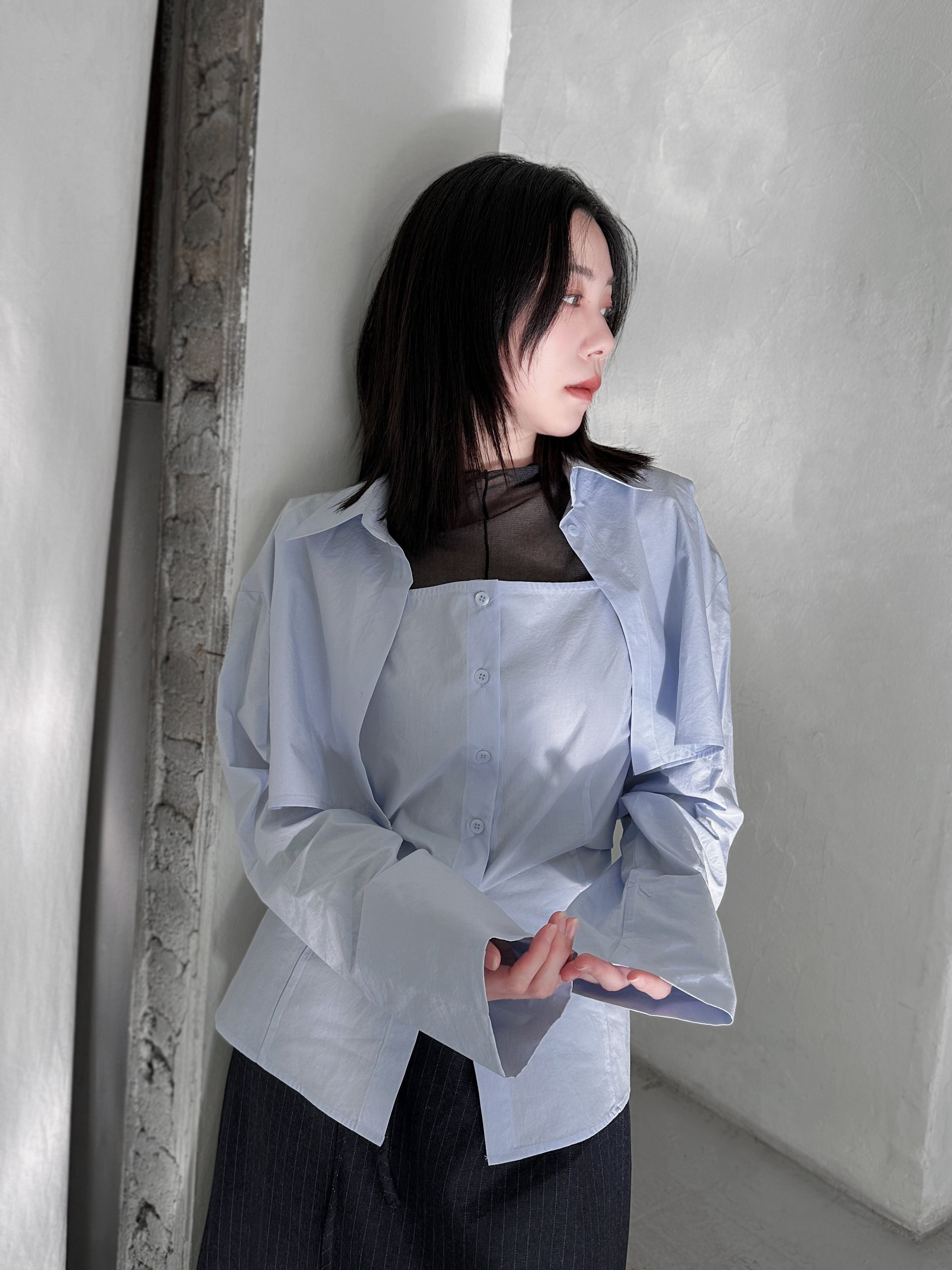 自留款修身設計兩件式襯衫