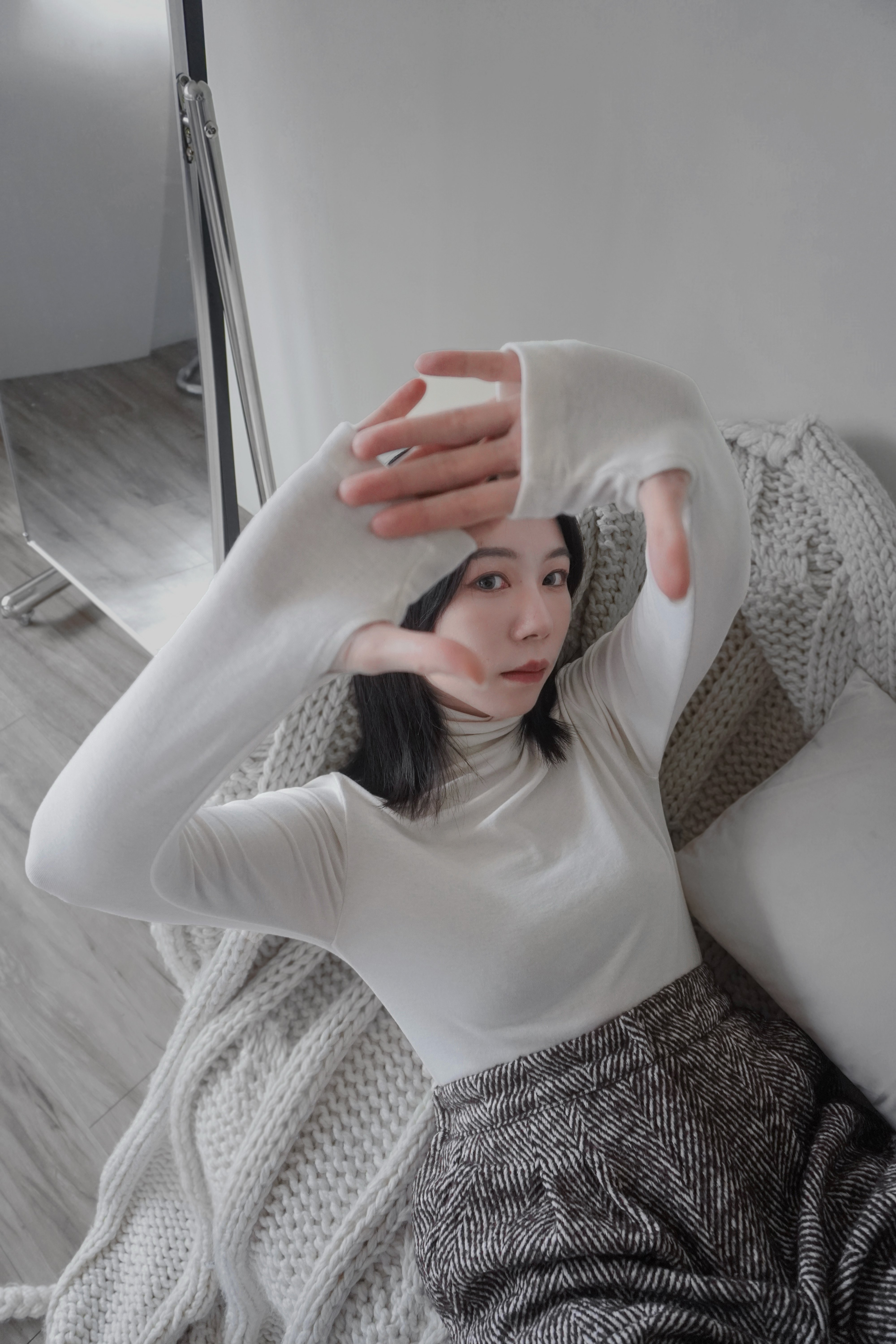 手套袖口立領彈力打底衣