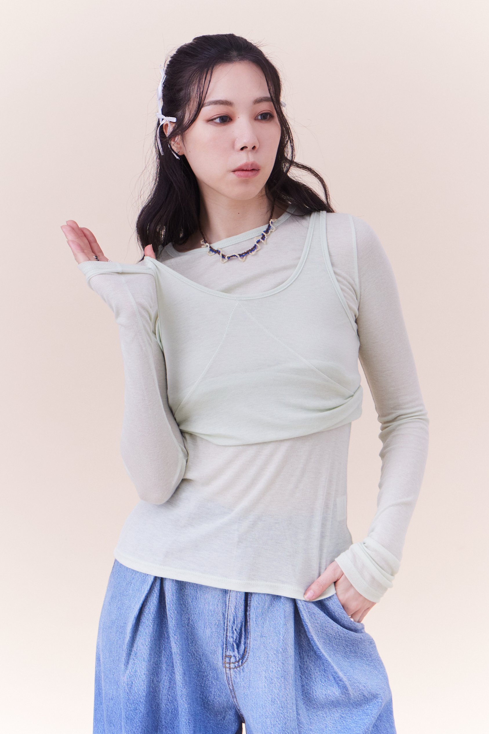 百搭柔棉兩件式背心上衣