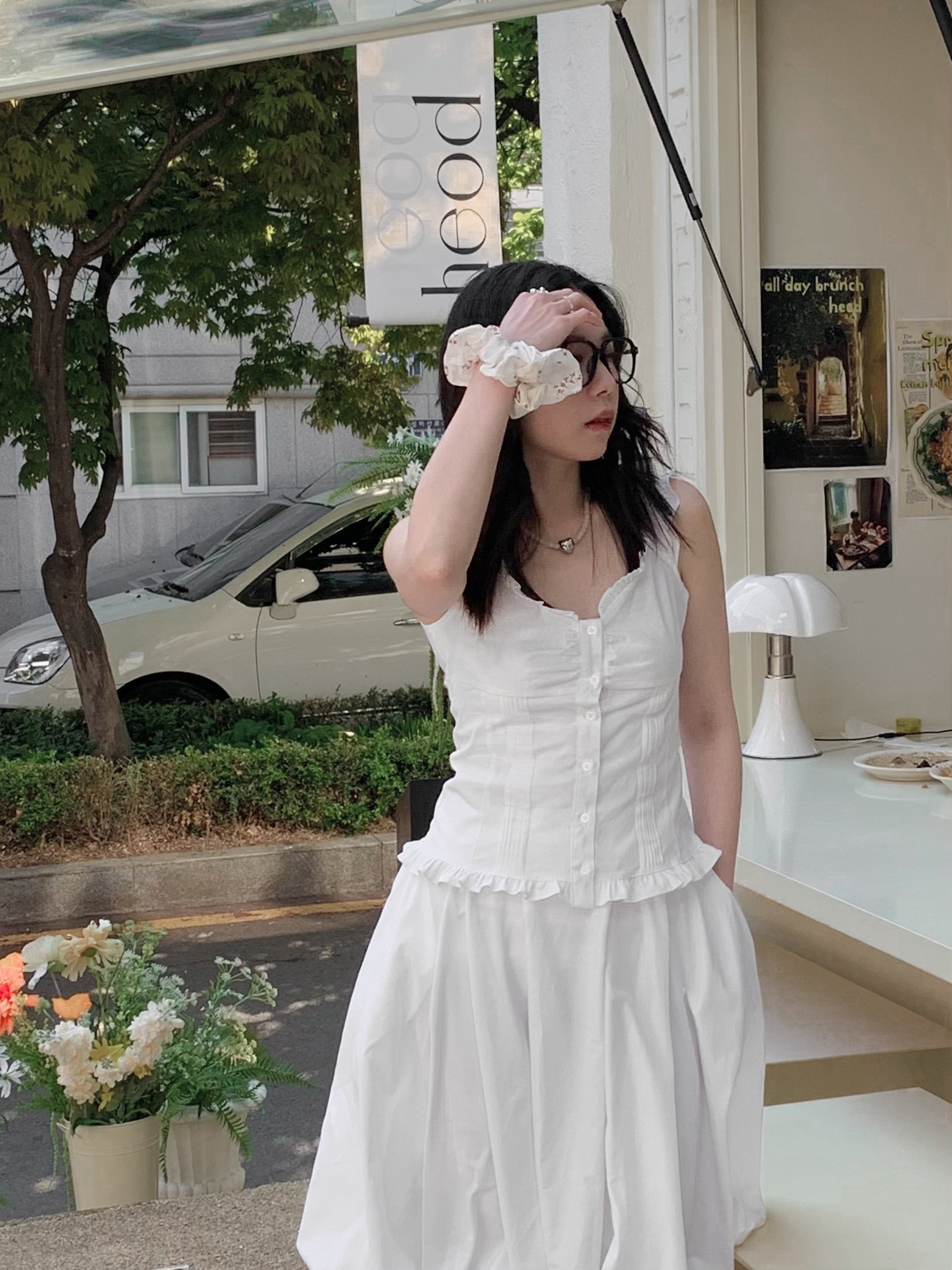 荷葉少女棉質背心上衣