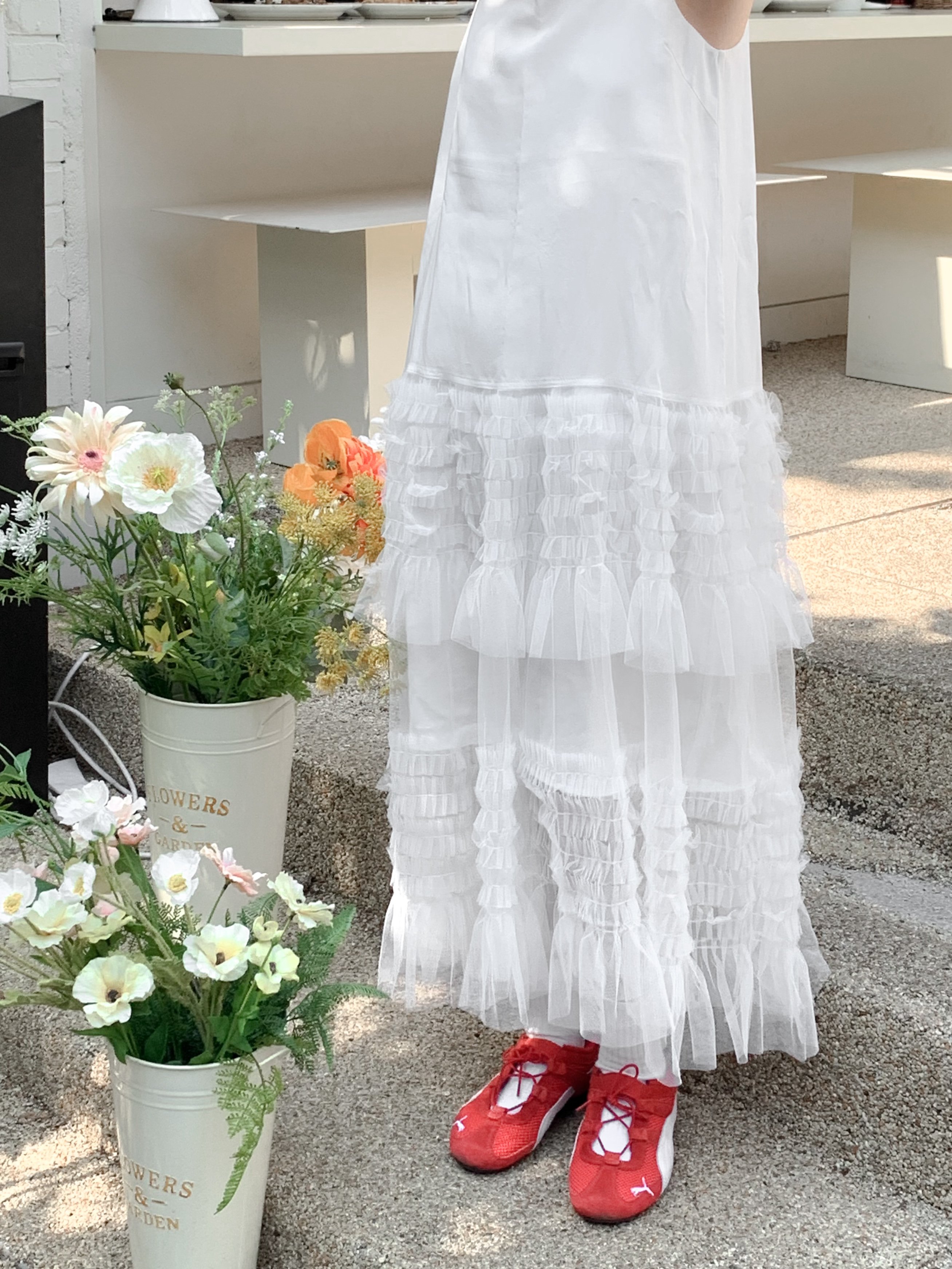 甜酷女孩細肩帶紗裙洋裝