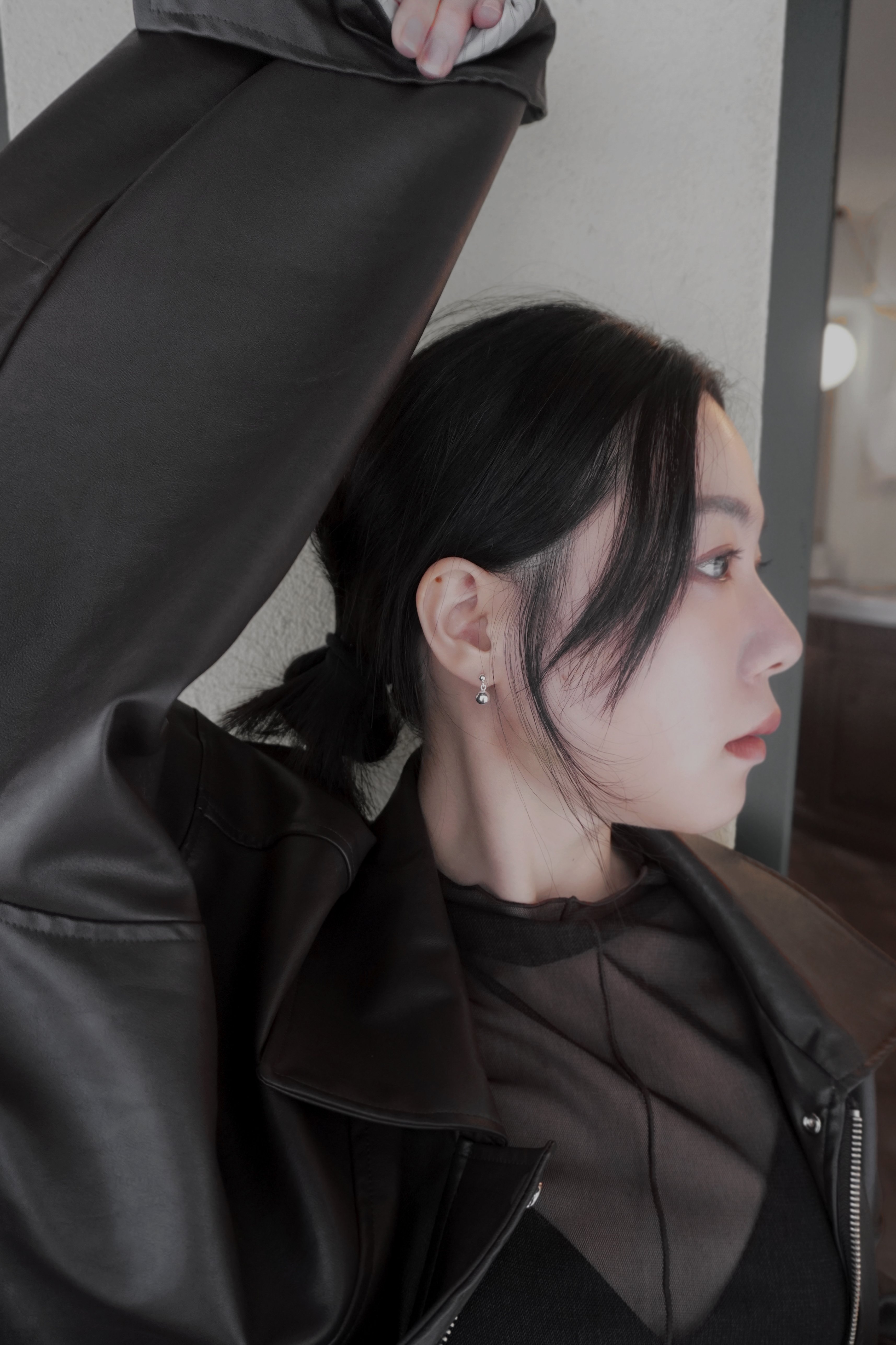 簡約垂墜925純銀耳針耳環