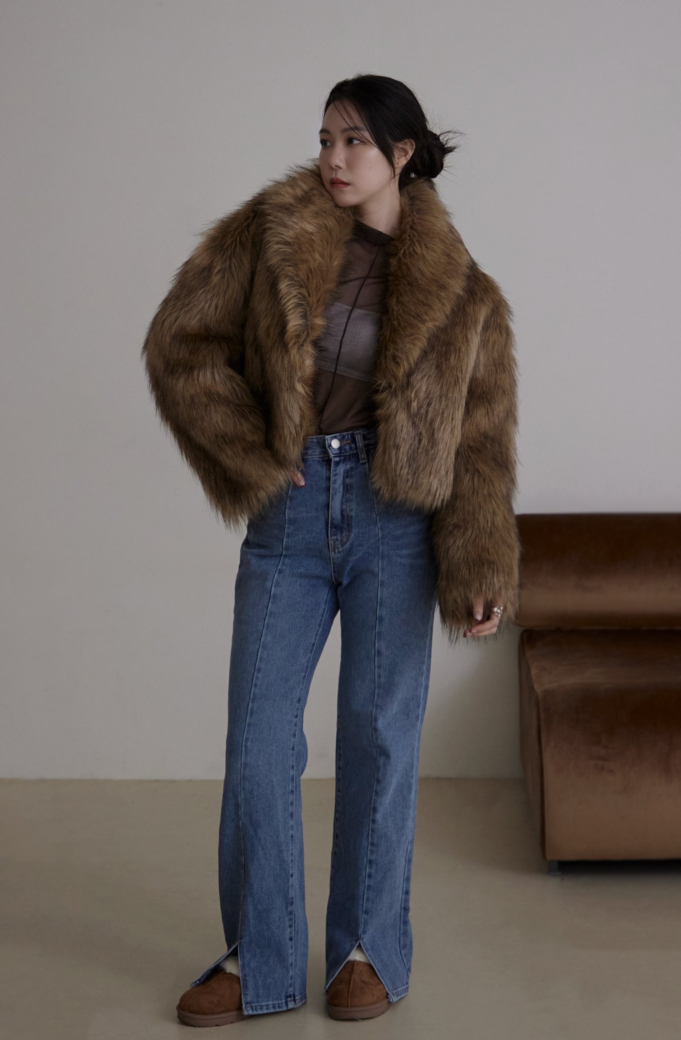 街頭最時髦大翻領毛外套