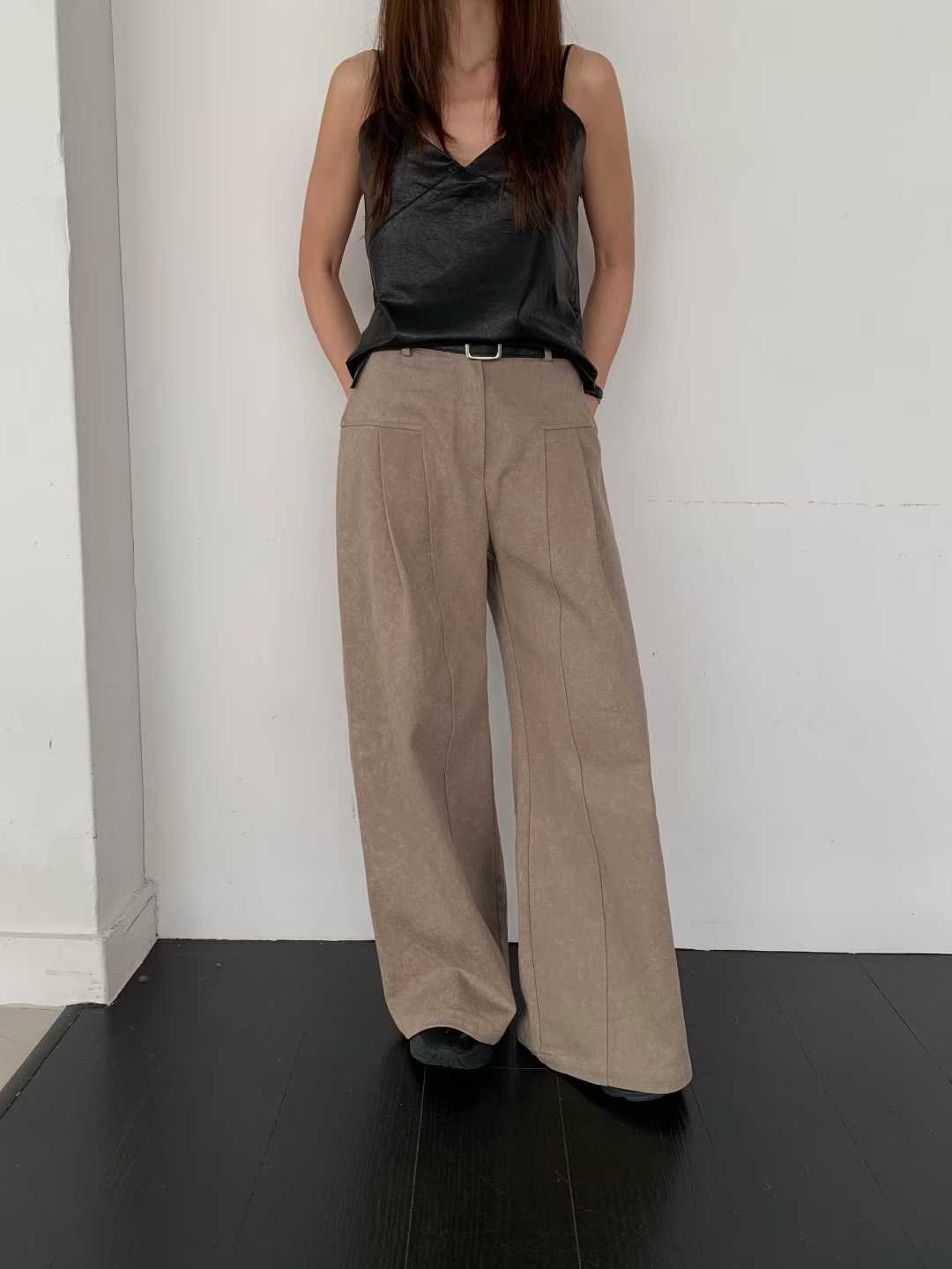 小渲染刷色顯瘦直筒褲