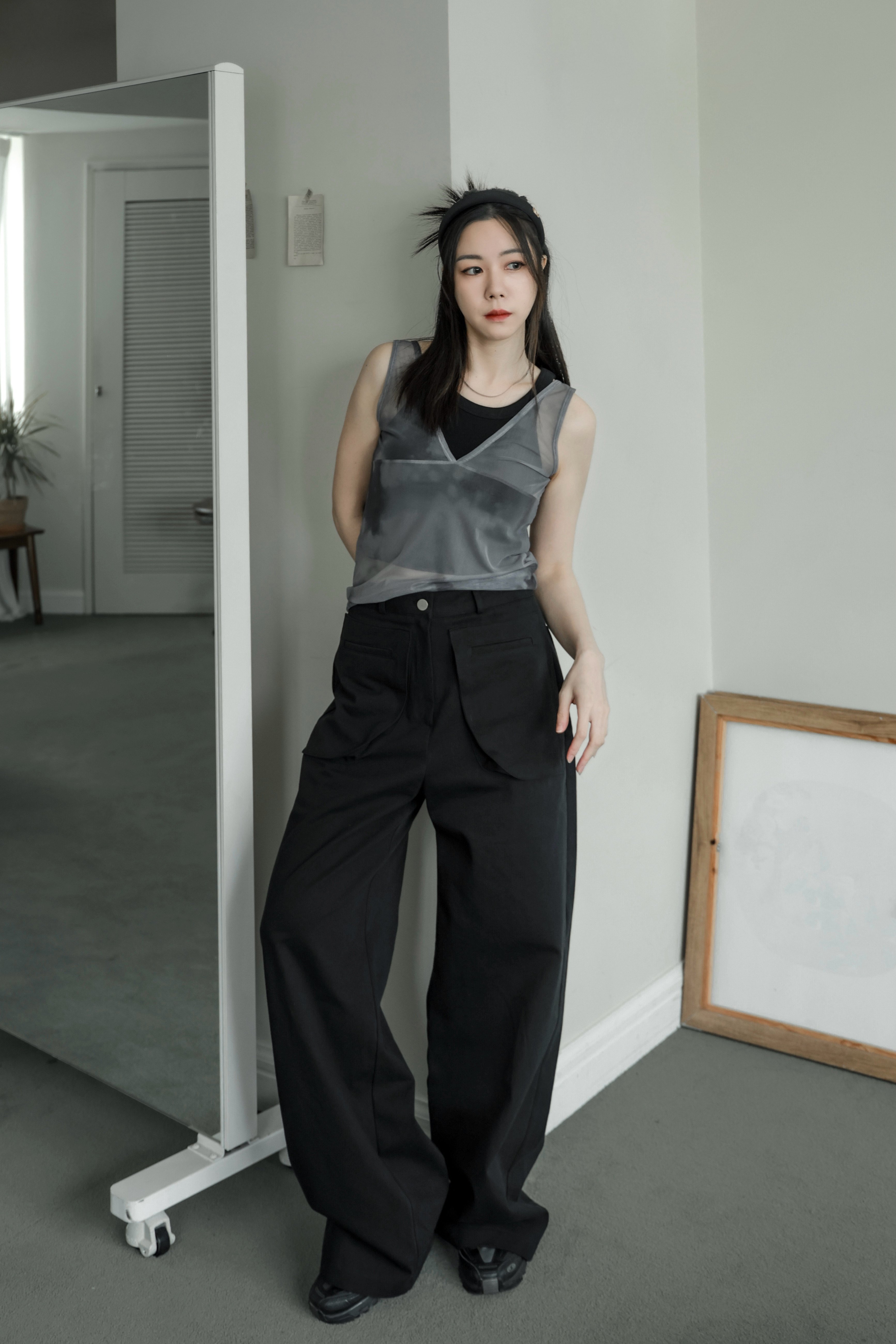 挺版顯瘦大口袋設計長褲