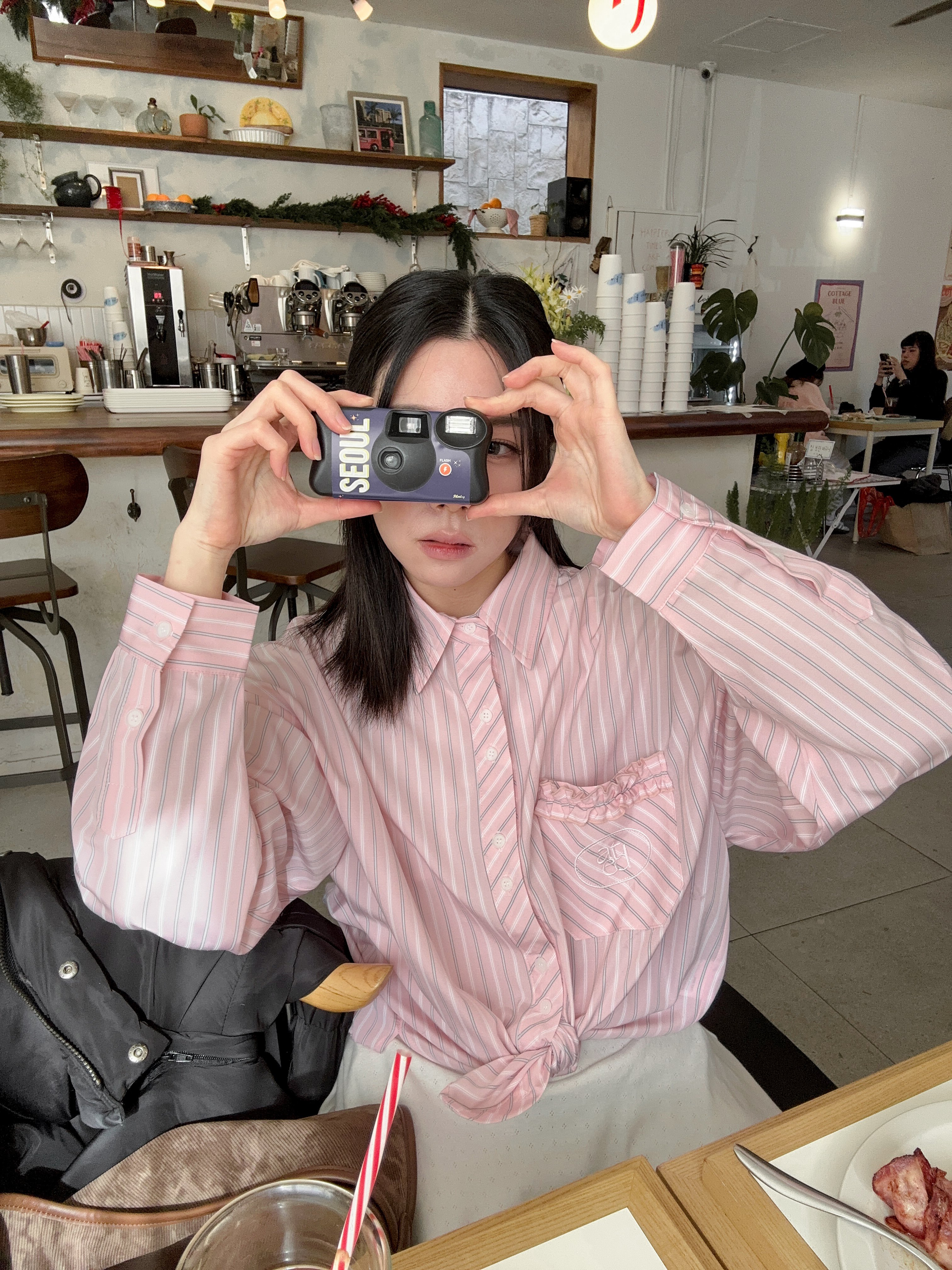 法式浪漫微甜條紋襯衫