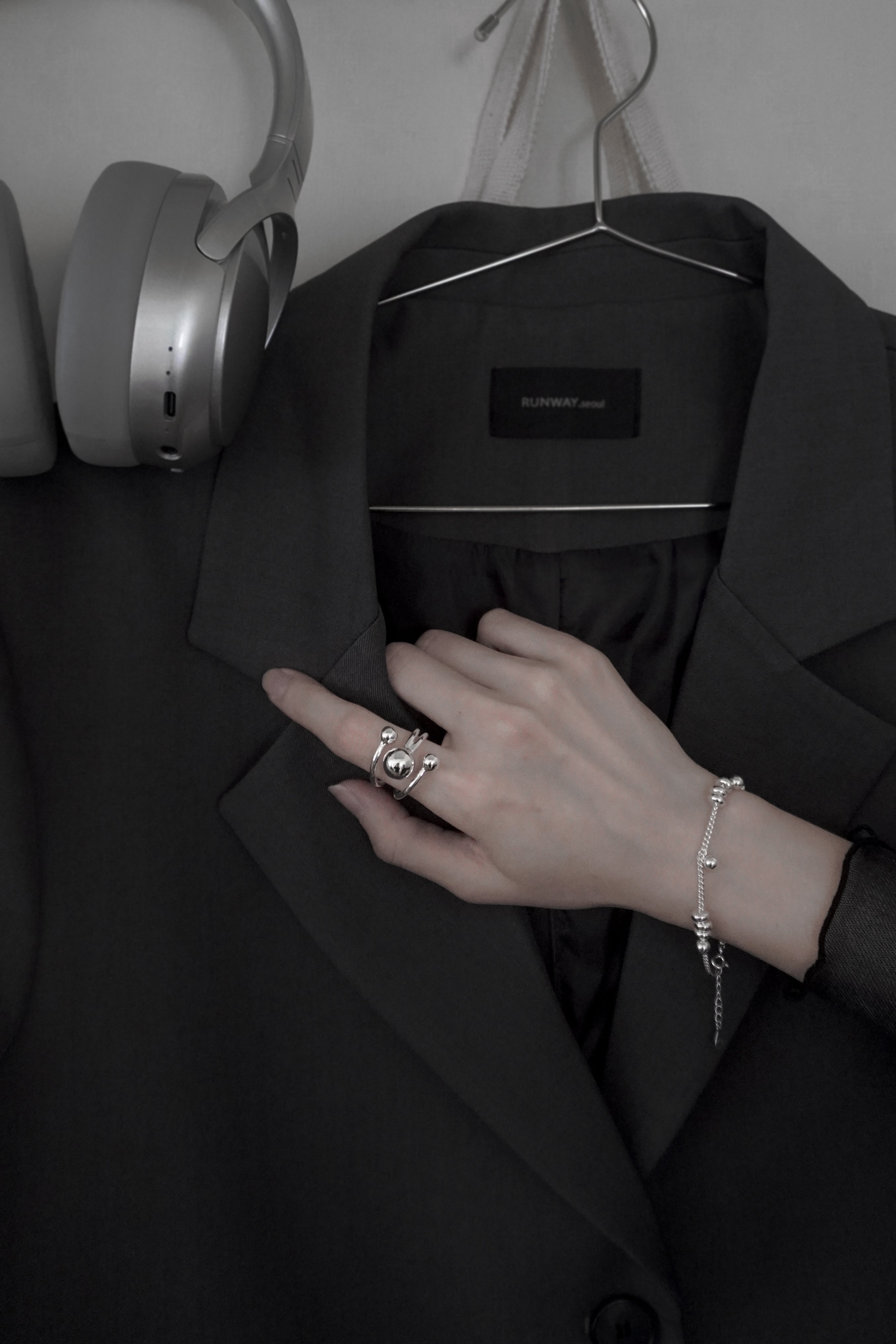 銀珠墜飾顯白純銀手鍊