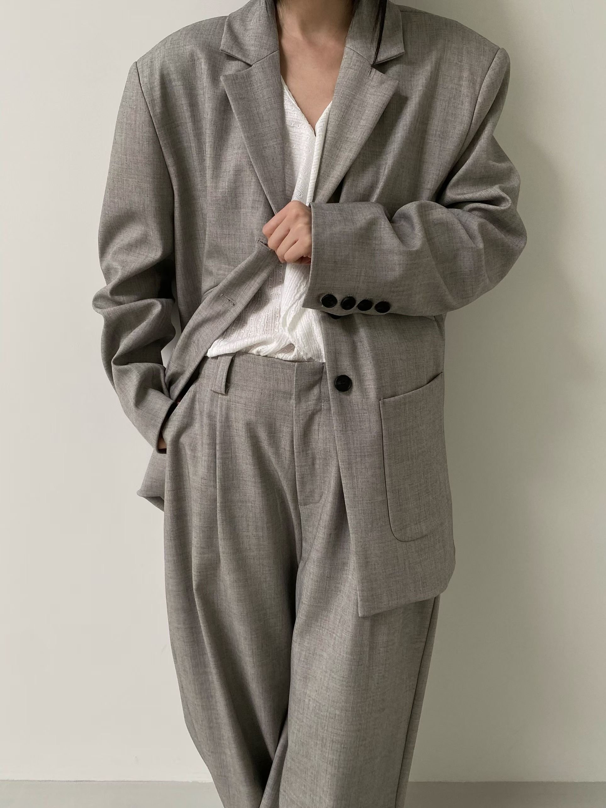 經典簡約直筒西裝褲