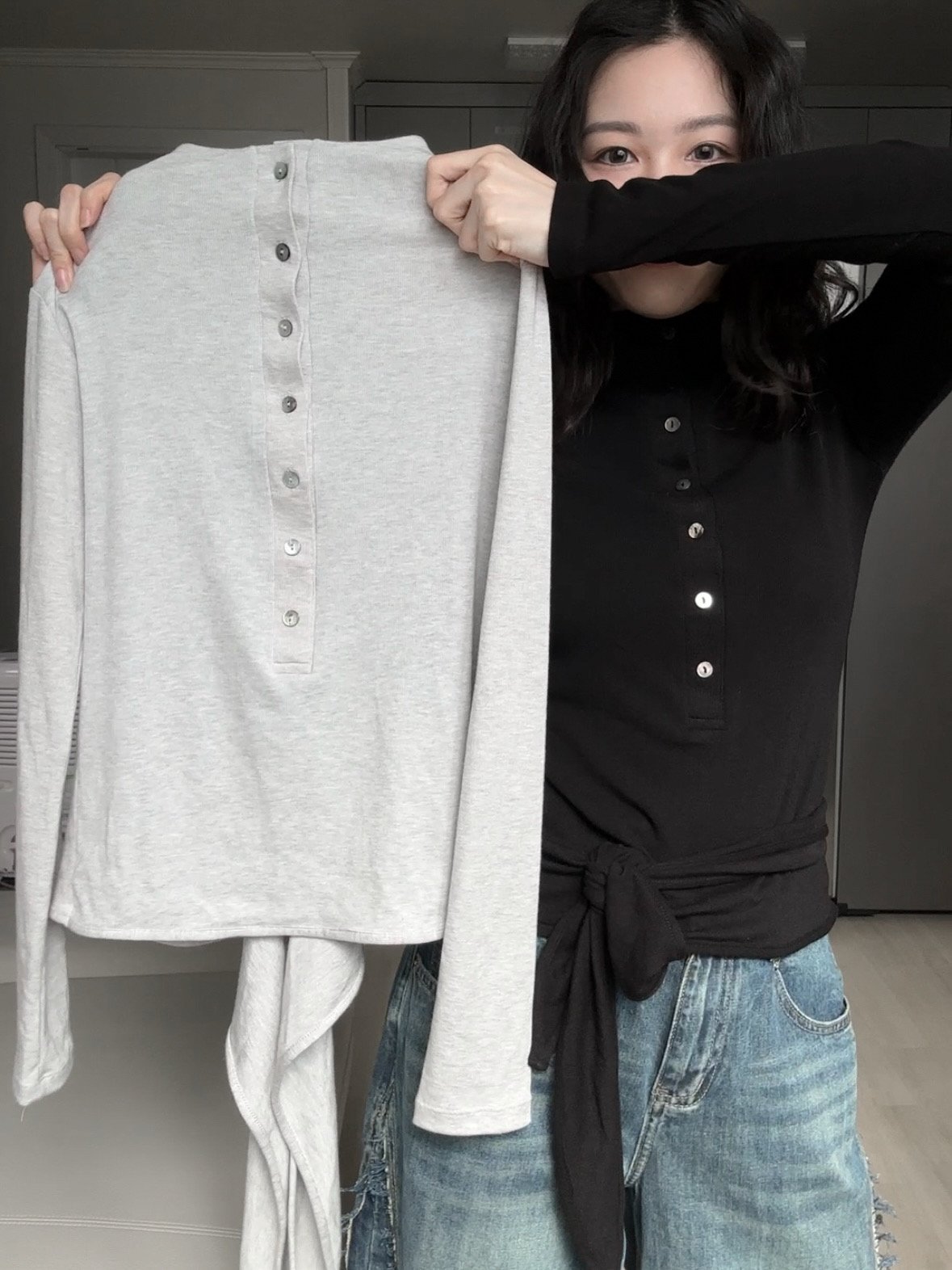 親膚彈力兩面穿立領上衣