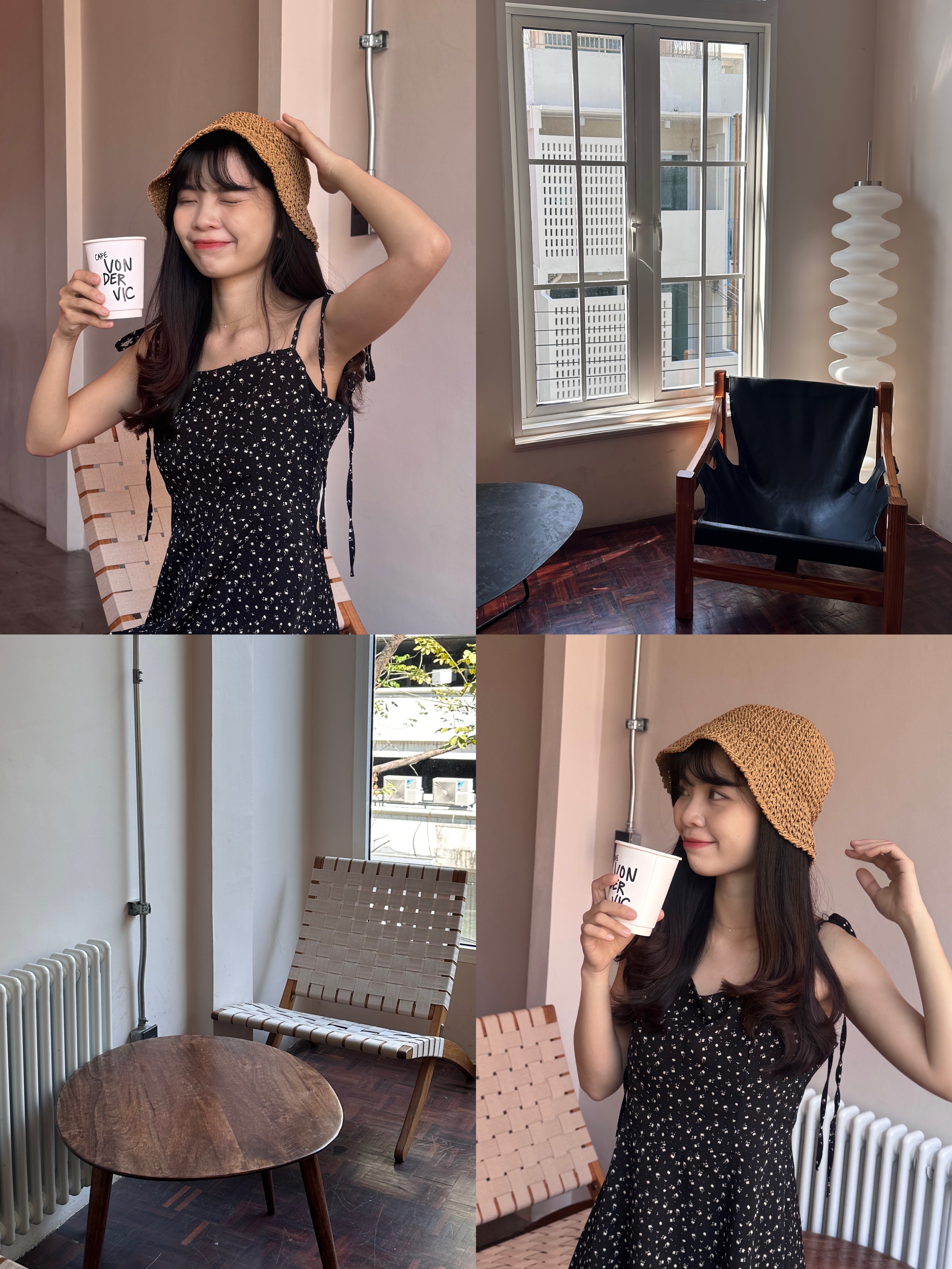 韓系小清新編織草帽（2colors)