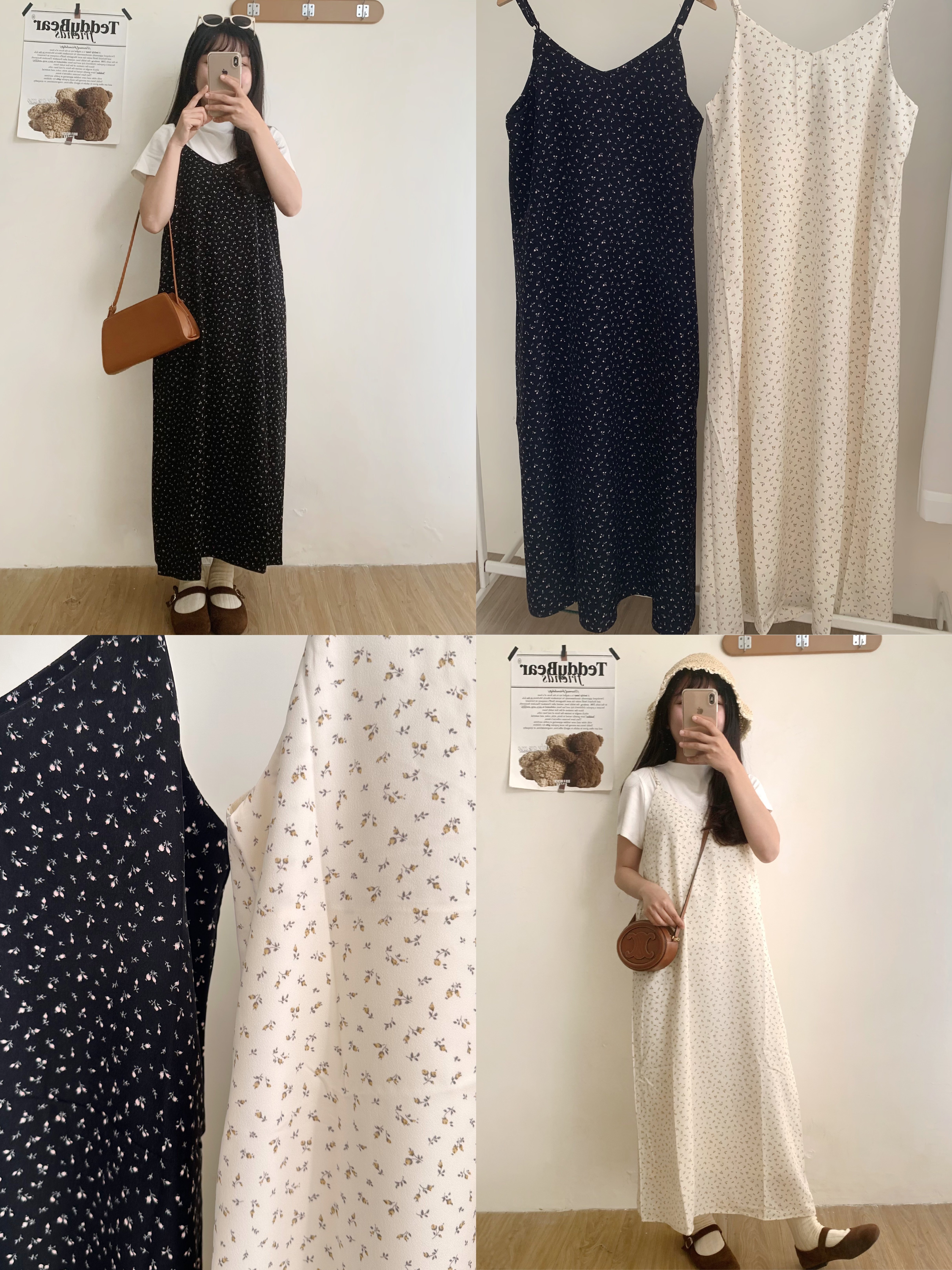 夏日必備韓系小碎花長洋（2colors)
