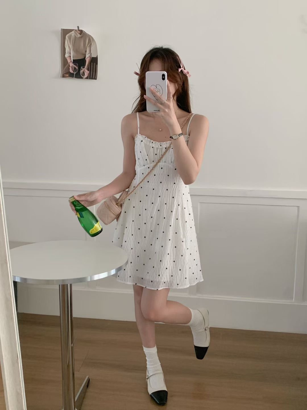 Look5 內搭短T+小花吊帶短洋