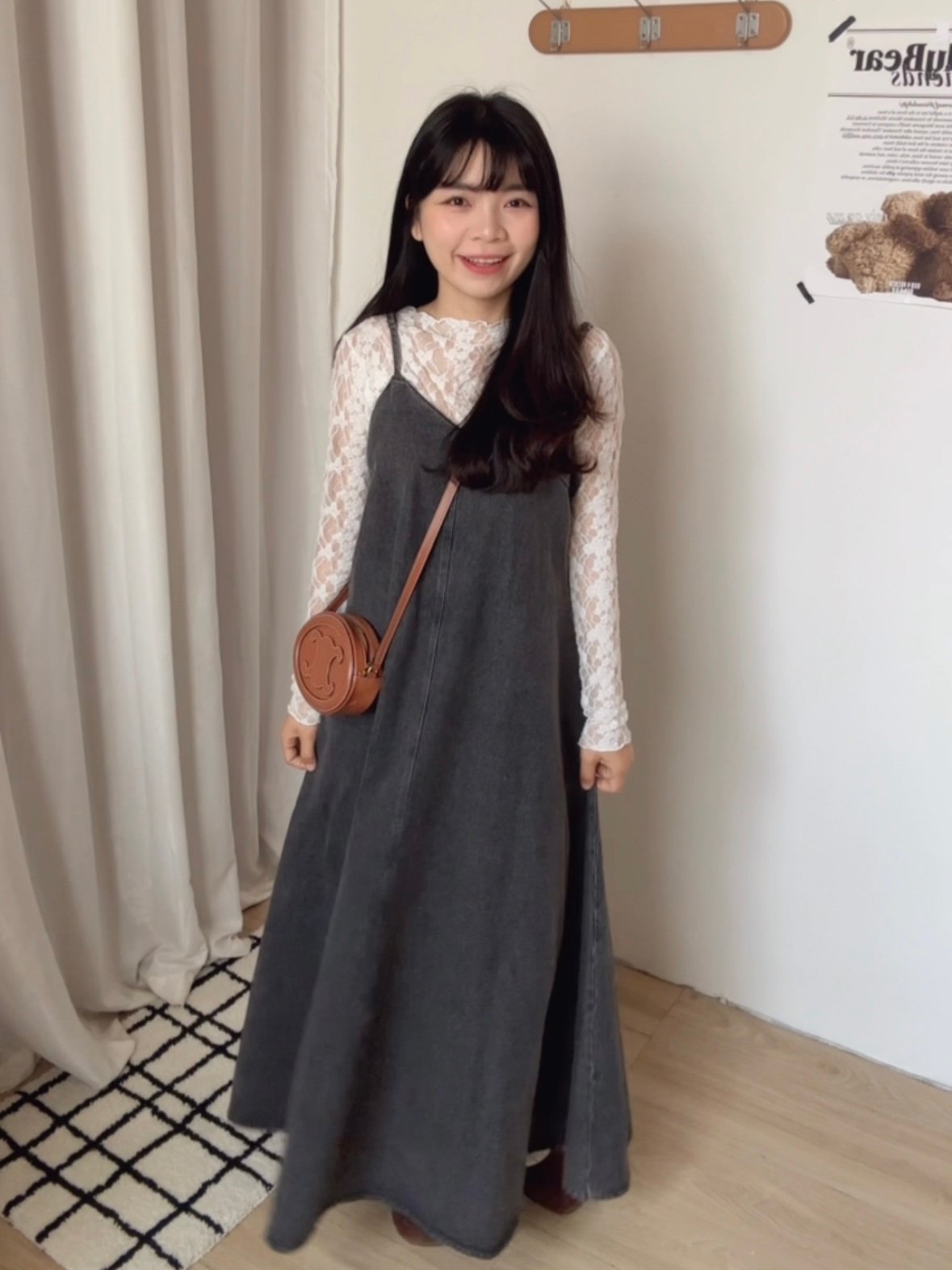 Look 4 透膚內搭+牛仔長洋裝