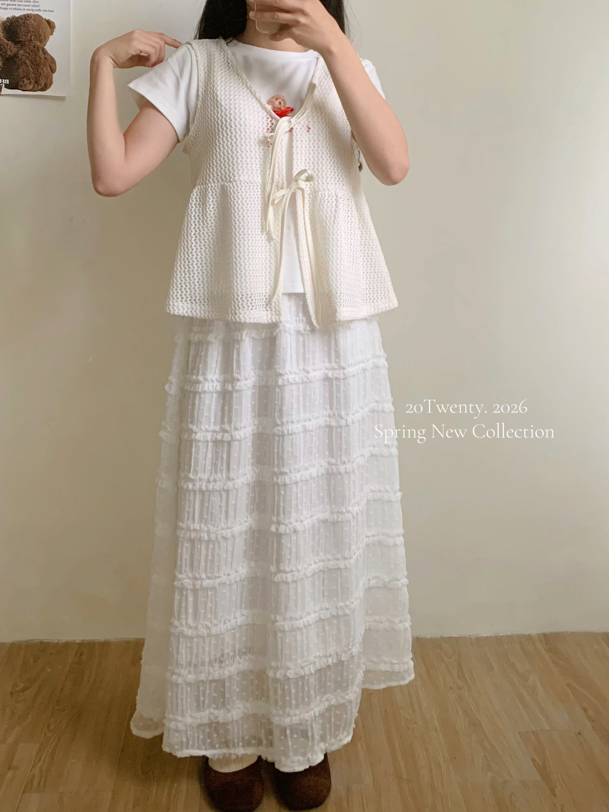 氣質點點雪紡半身裙（2colors)